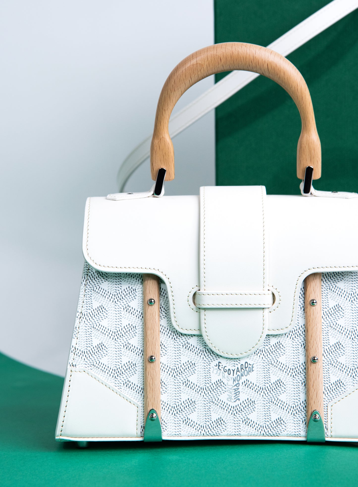 Goyard Mini Structured Saigon Bag in White