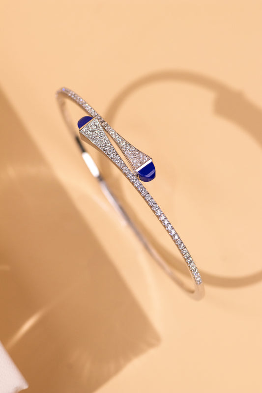 Marli Cleo White Gold Diamond Bracelet with Lapis