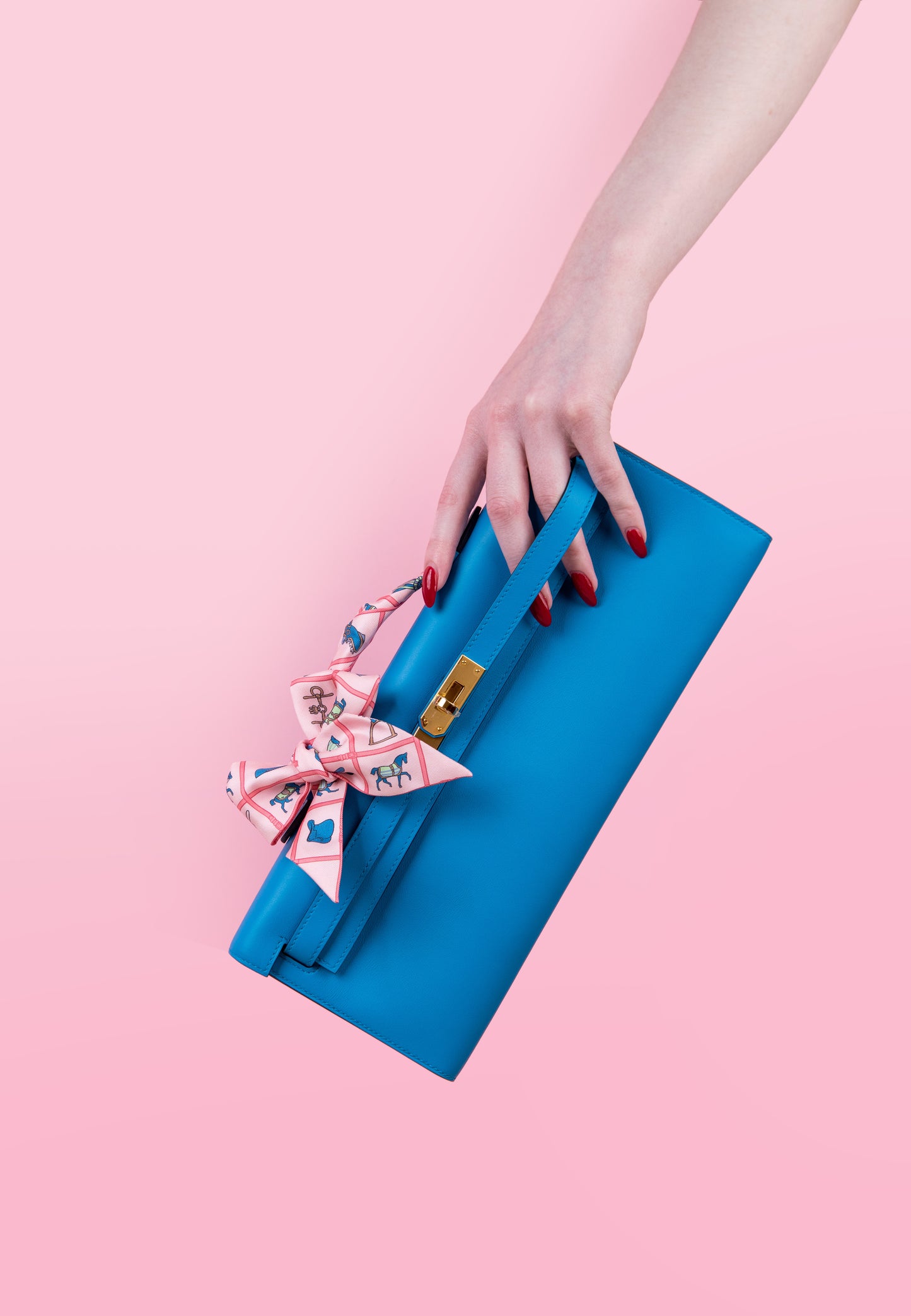 Hermès Kelly Cut in Blue Frida GHW