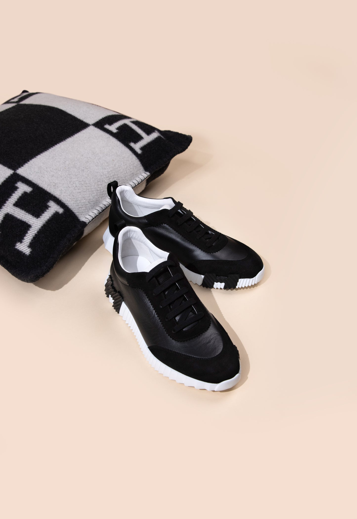 Hermès Bouncing Sneakers in Black/White