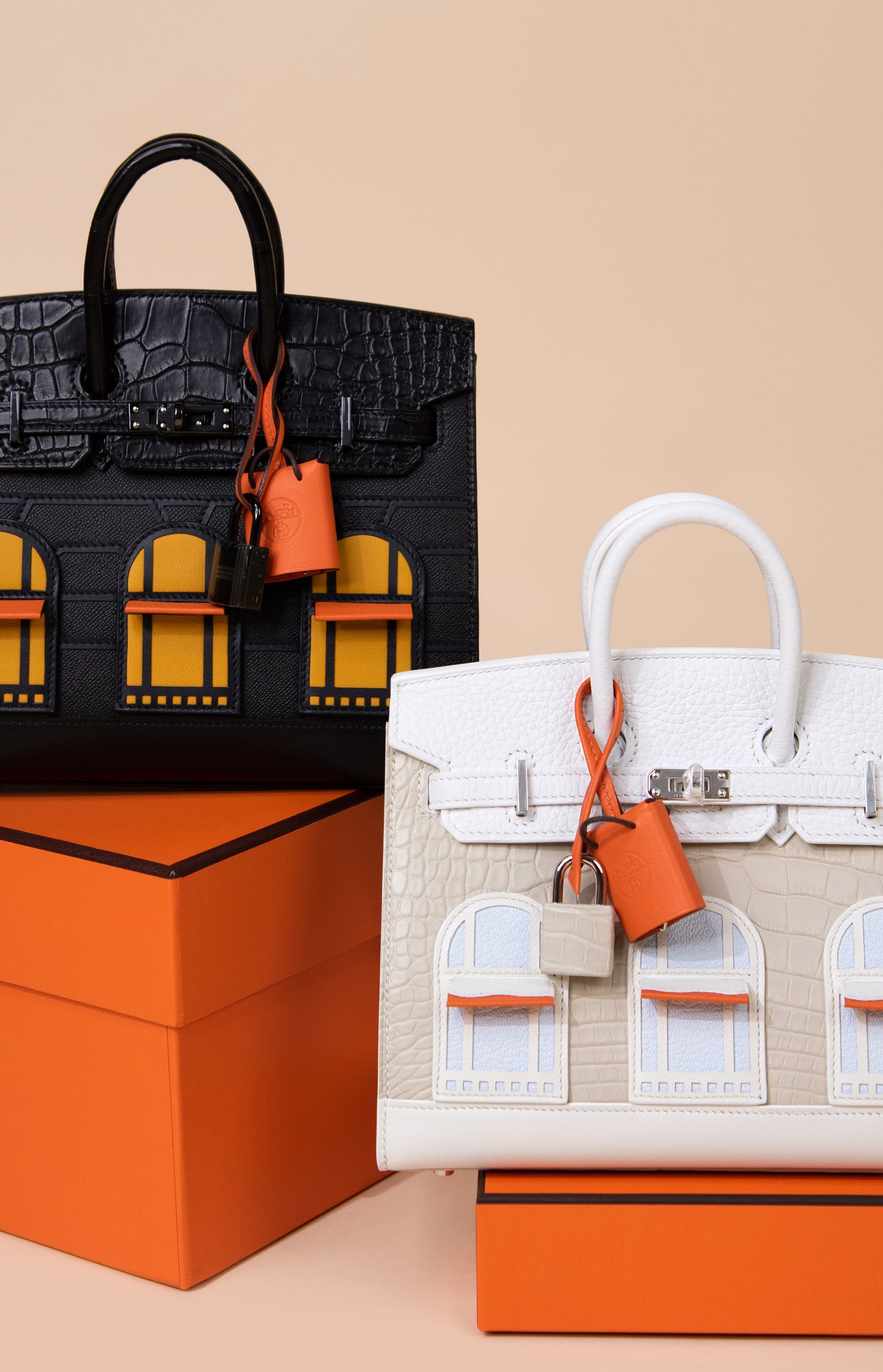Hermès Faubourg Sellier Birkin 20 Midnight Version & Faubourg Sellier Birkin 20 Snow PHW