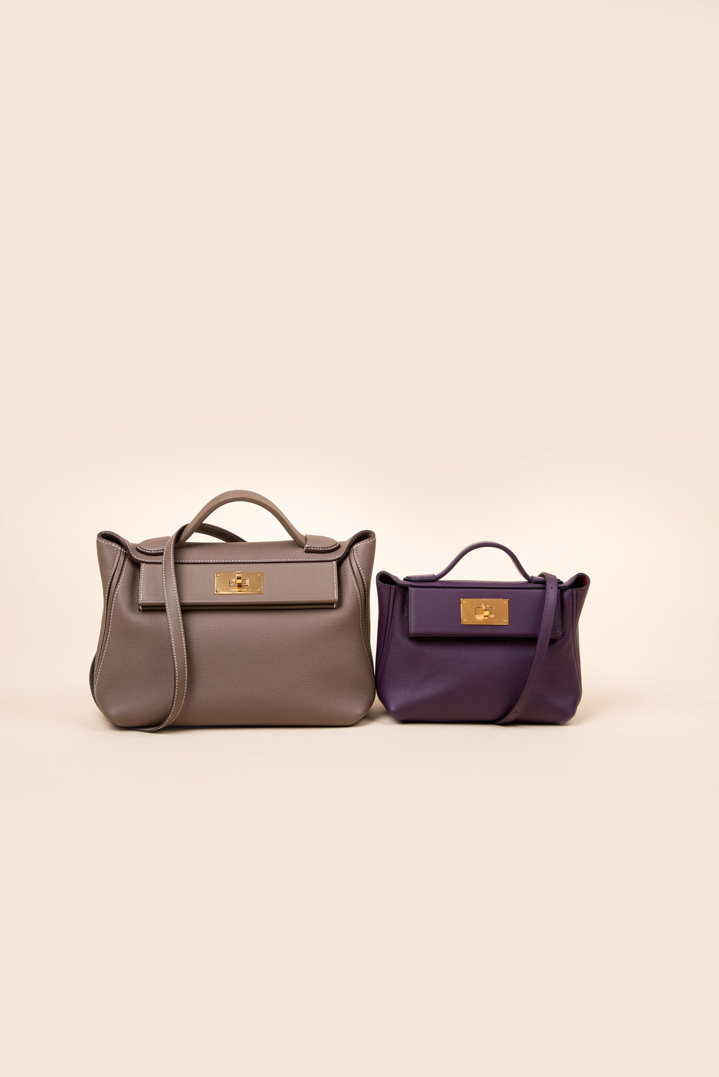 Hermès - 24/24 29 Etoupe & Mini 24/24 Cassis