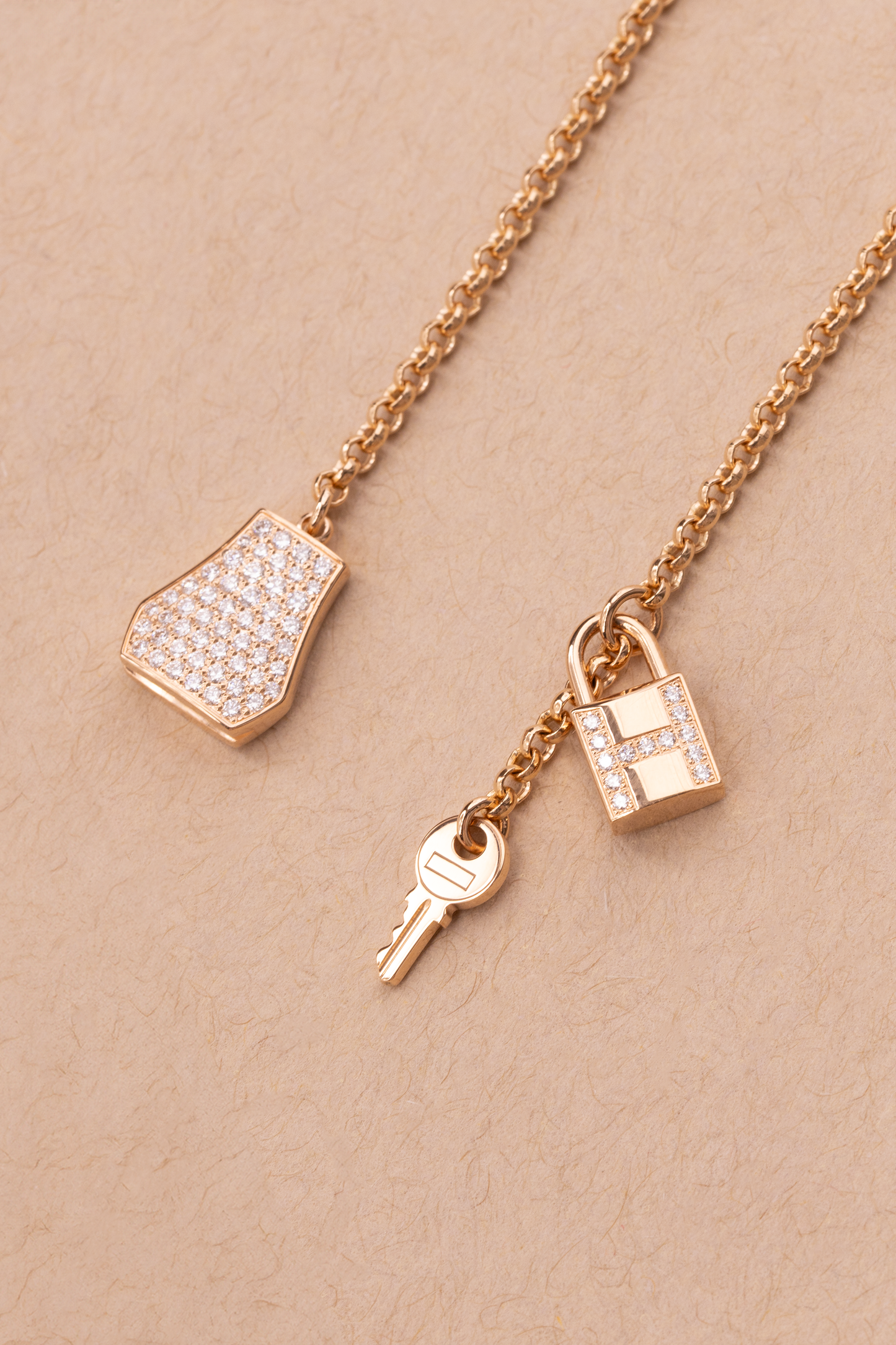 Hermès Kelly Clochette Rose Gold Diamond Earrings