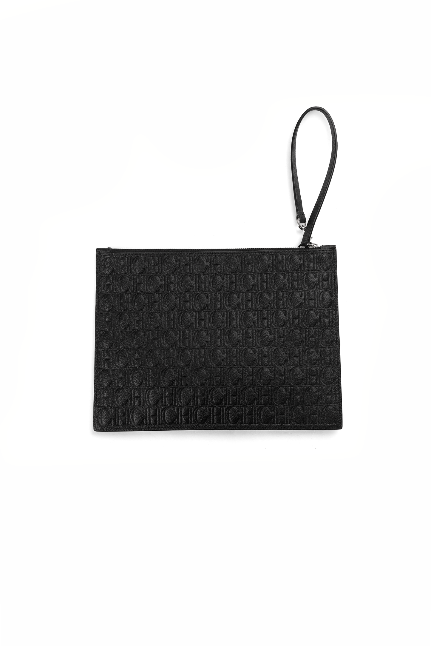 Carolina Herrera Monogram Leather Wristlet