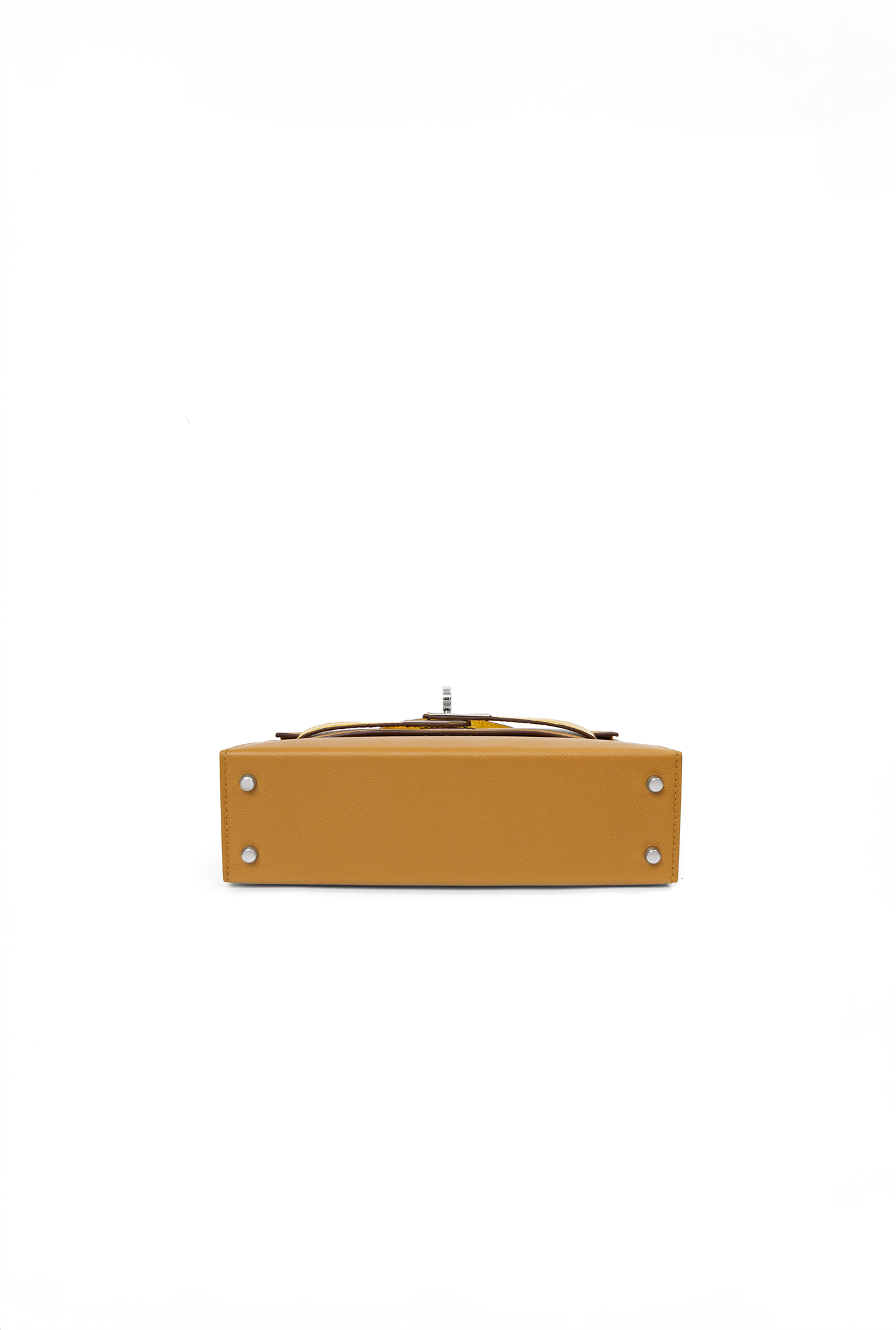 Mini Kelly Touch Epsom in Sesame/Jaune Ambre with Silver Hardware