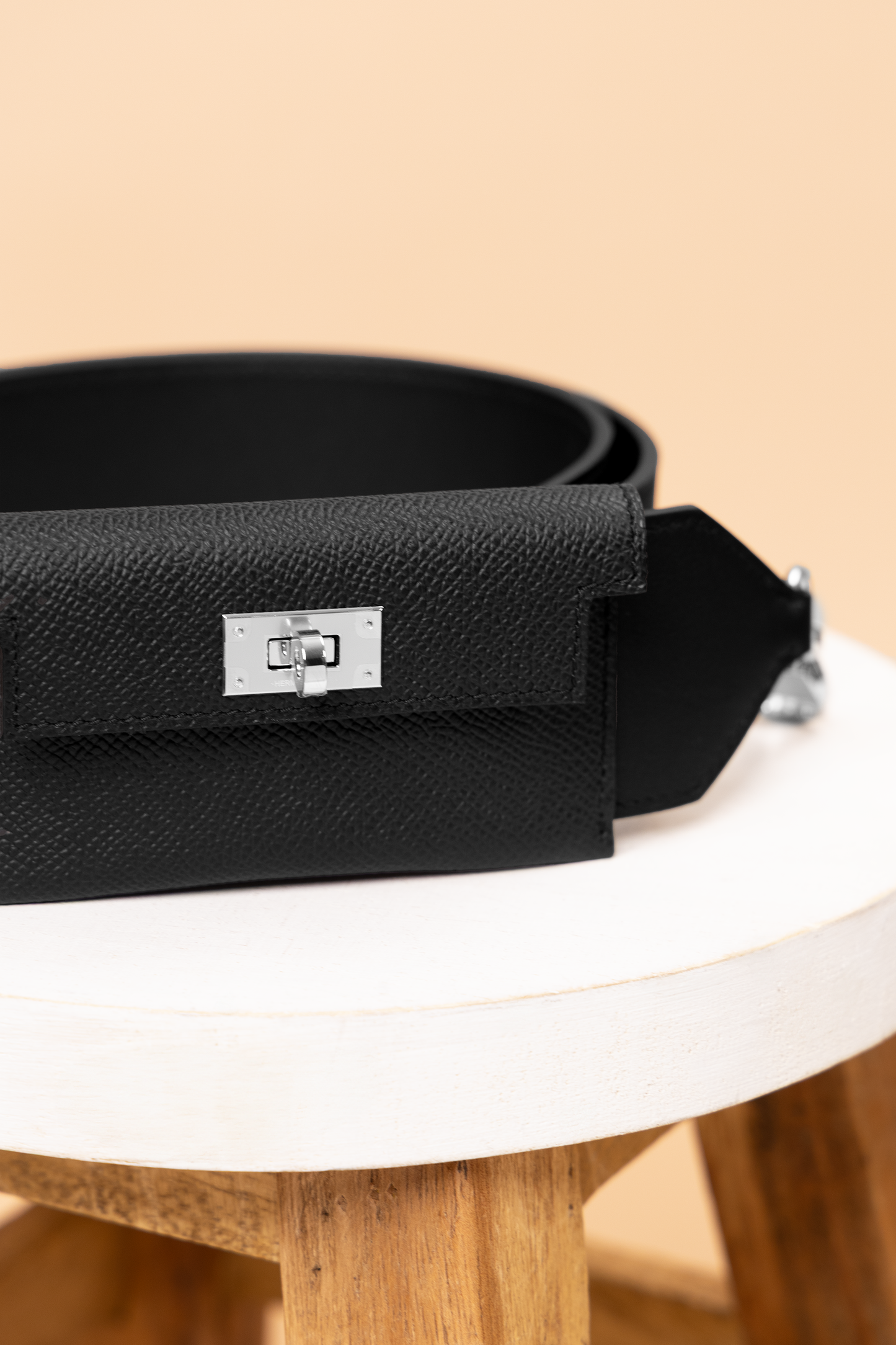 Hermès Kelly Pocket Shoulder Strap Black PHW