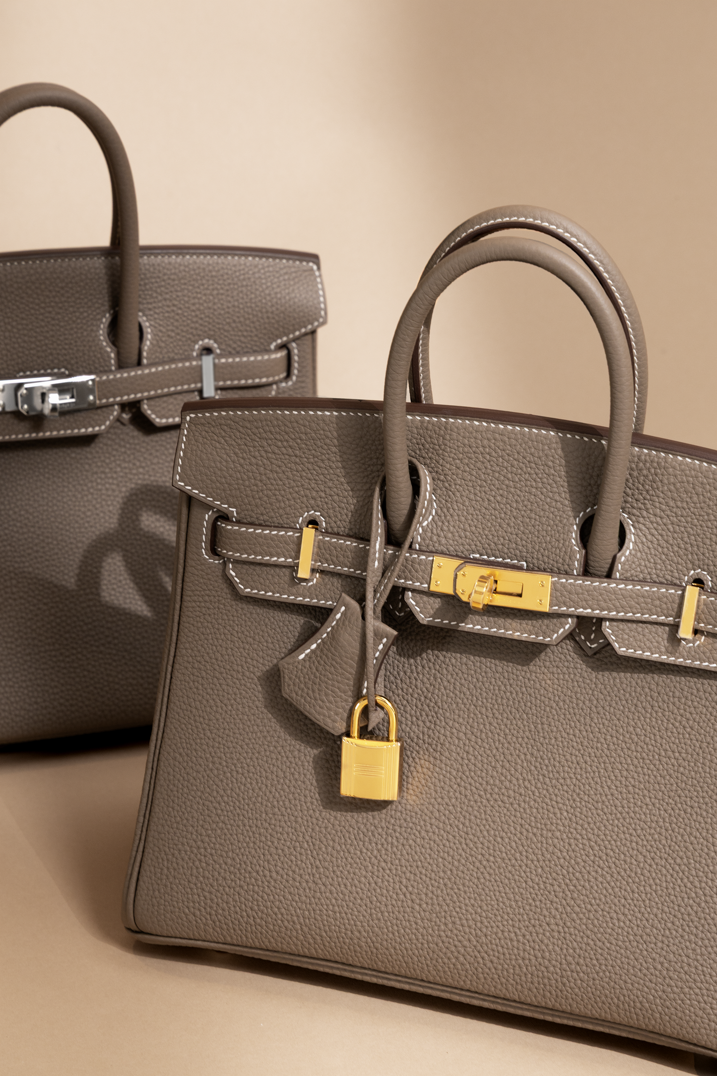 Hermès Birkin 25 Togo Etoupe with PHW & GHW