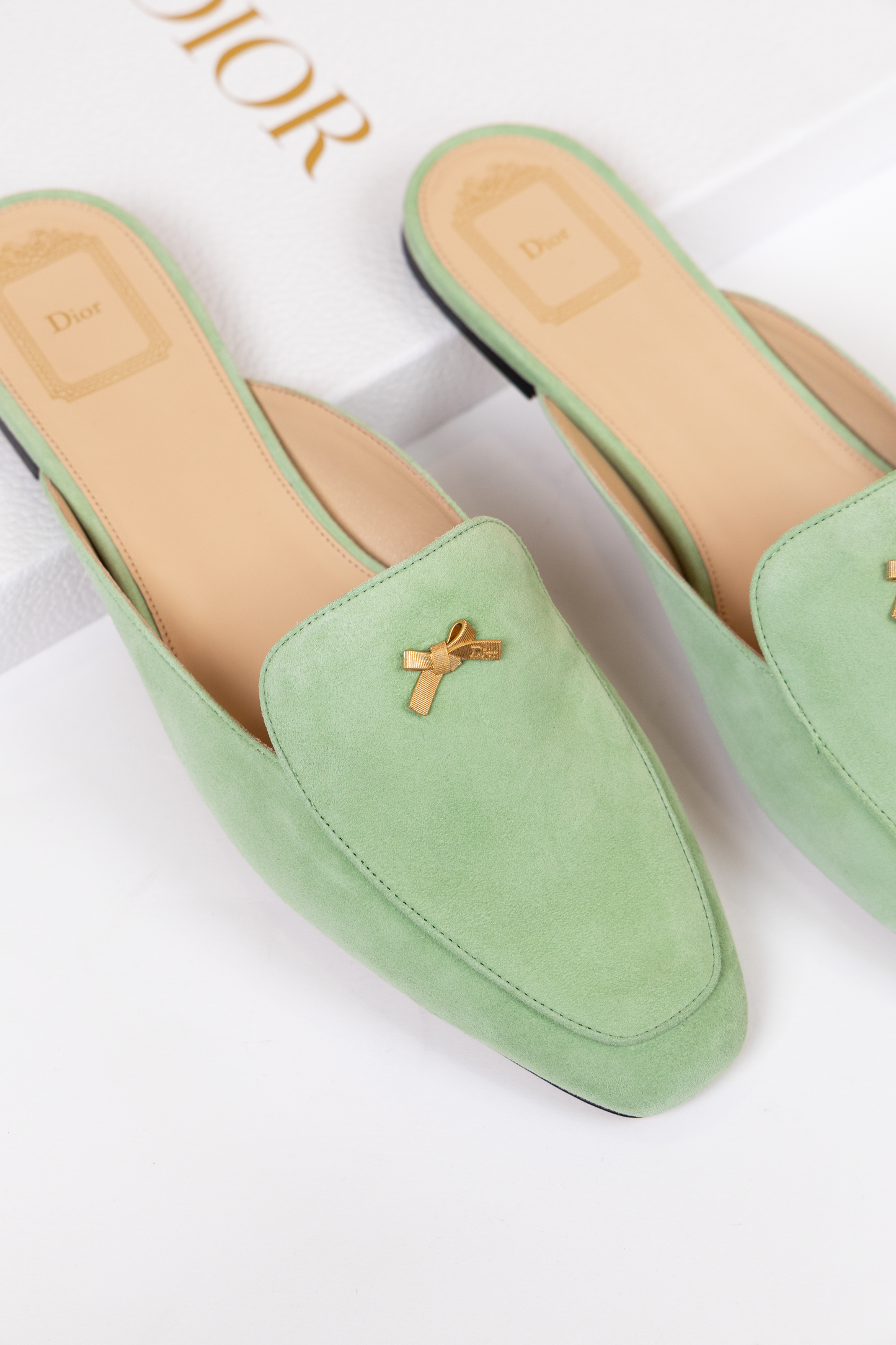Dior Baby Bow Mule in Pistachio