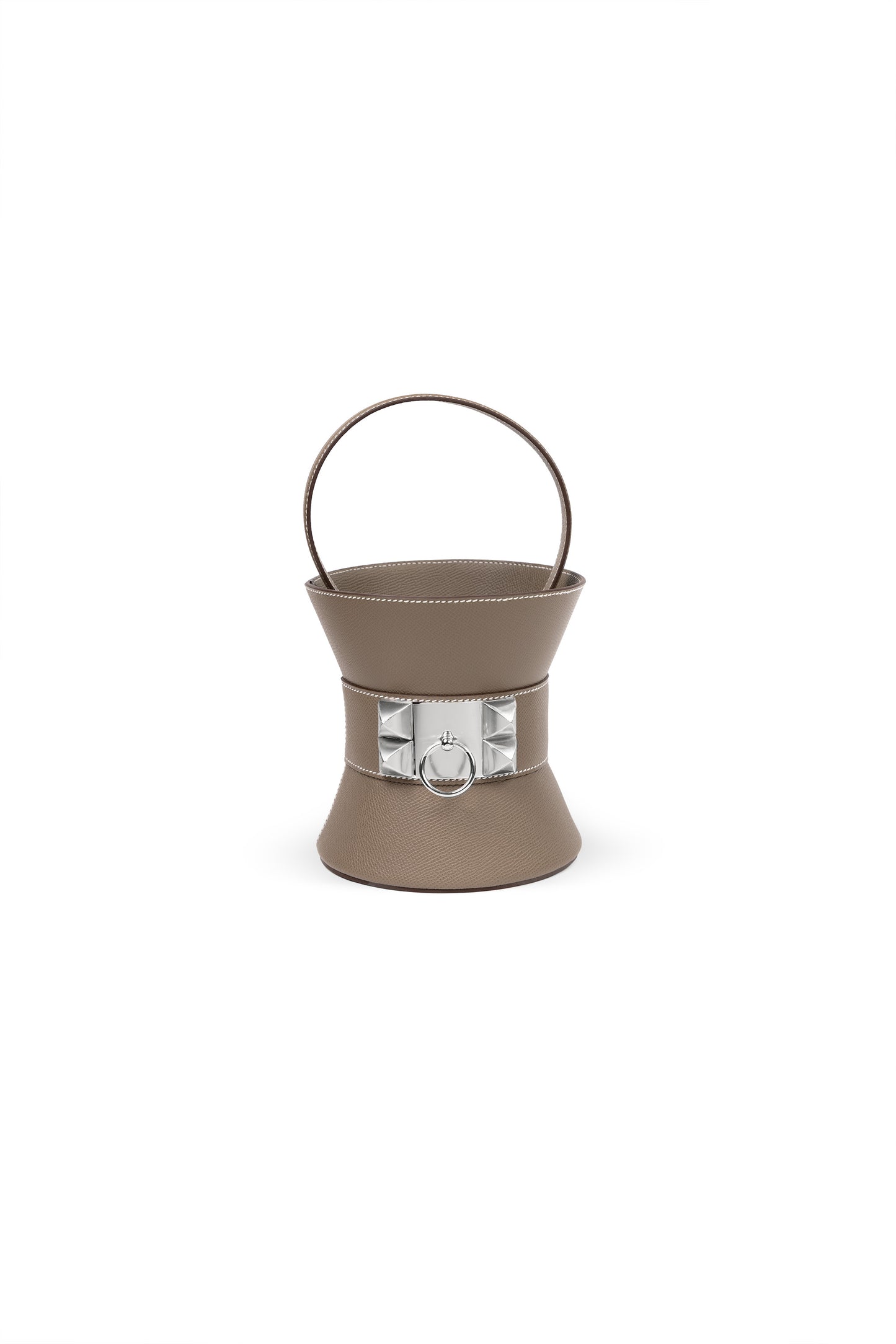 Hermes Mini Medor in Etoupe with Silver Hardware