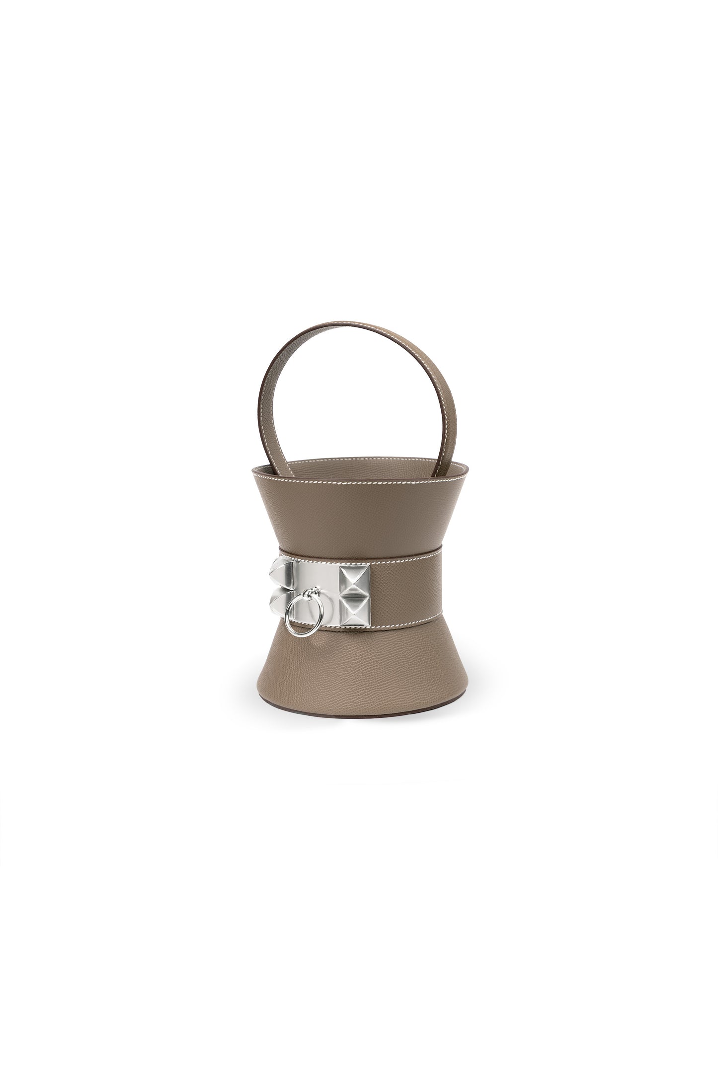 Hermes Mini Medor in Etoupe with Silver Hardware