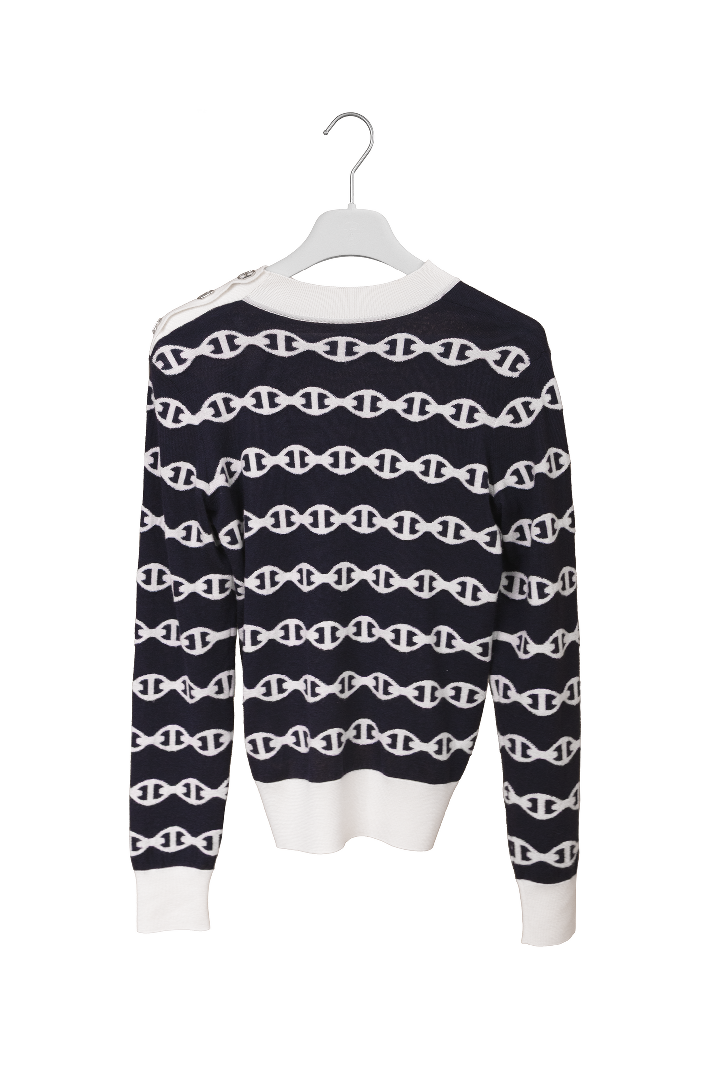 Hermes Chain D'Ancre Navy Knit Sweater