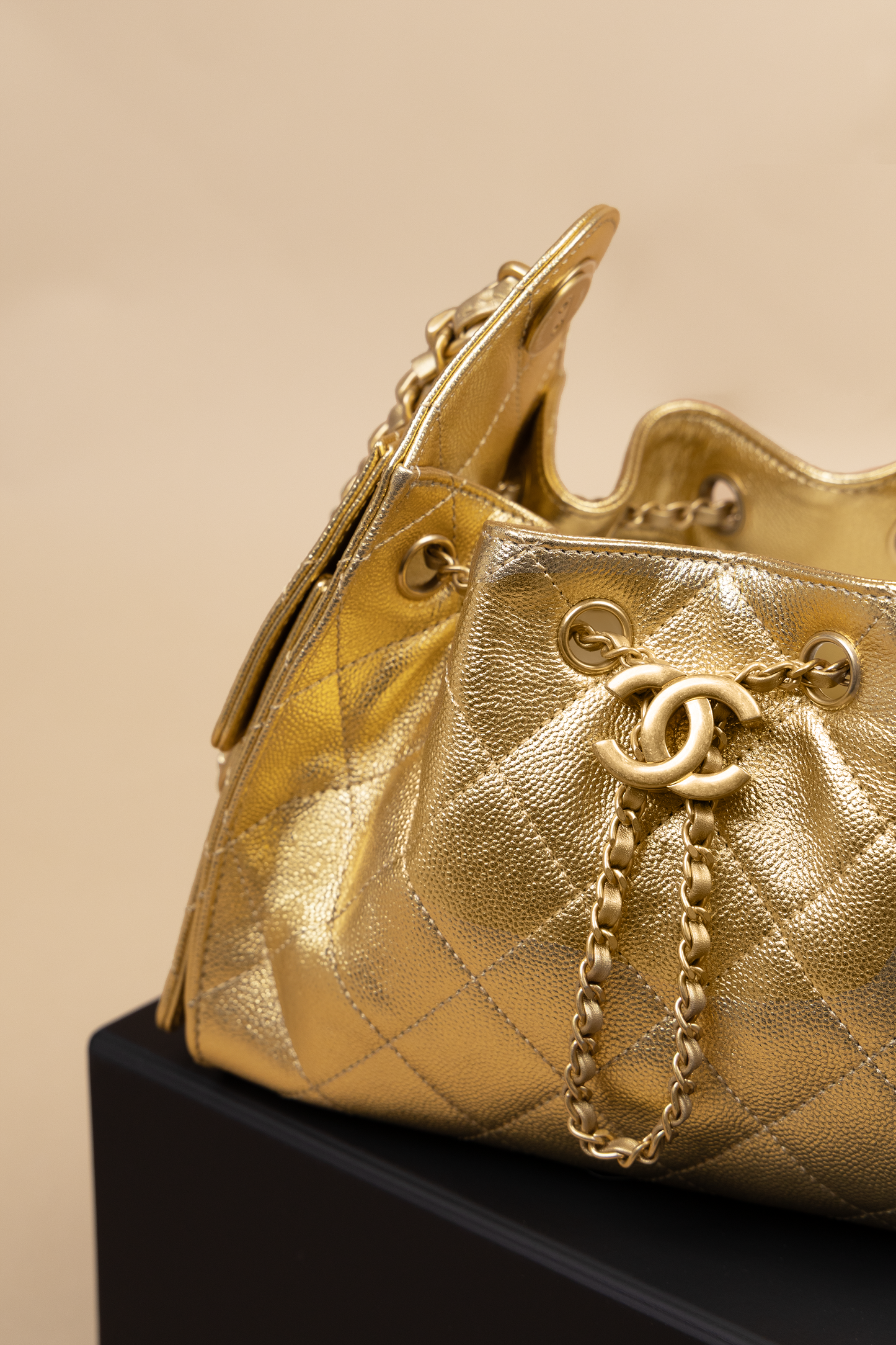 Chanel Metallic Gold Mini Hobo Bag