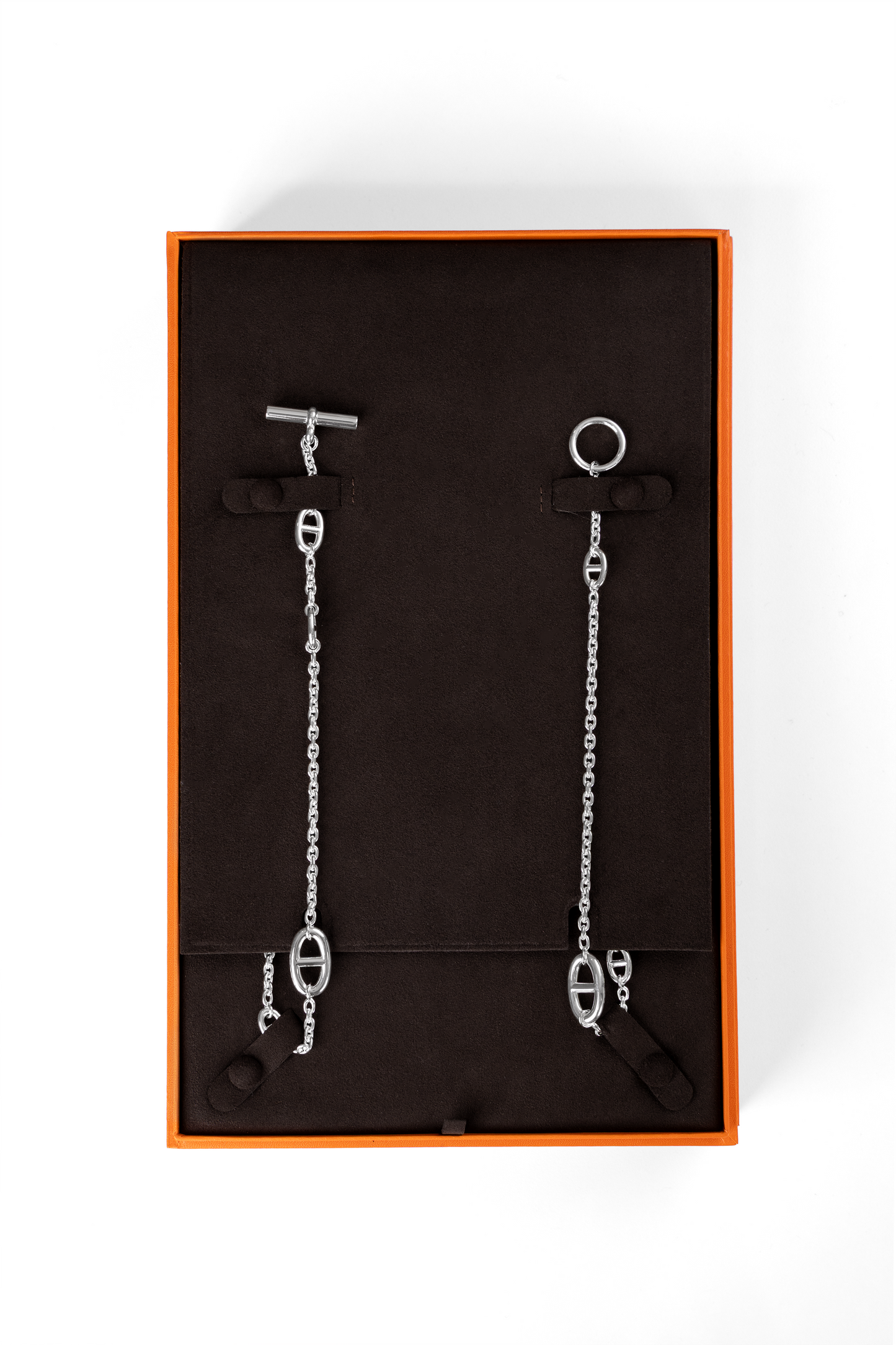 Hermes Farandole Long Necklace in White Gold