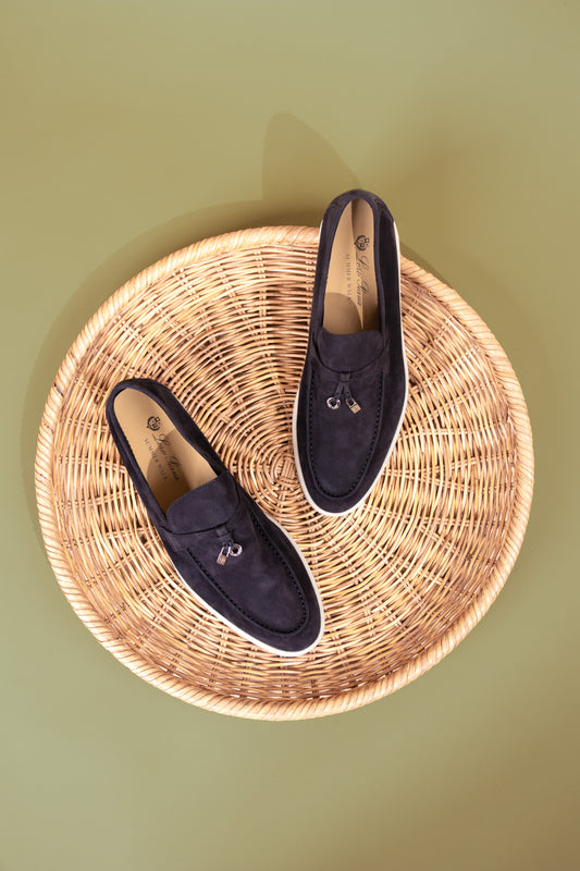 Loro Piana Summer Charms Walk Loafers in Caviar