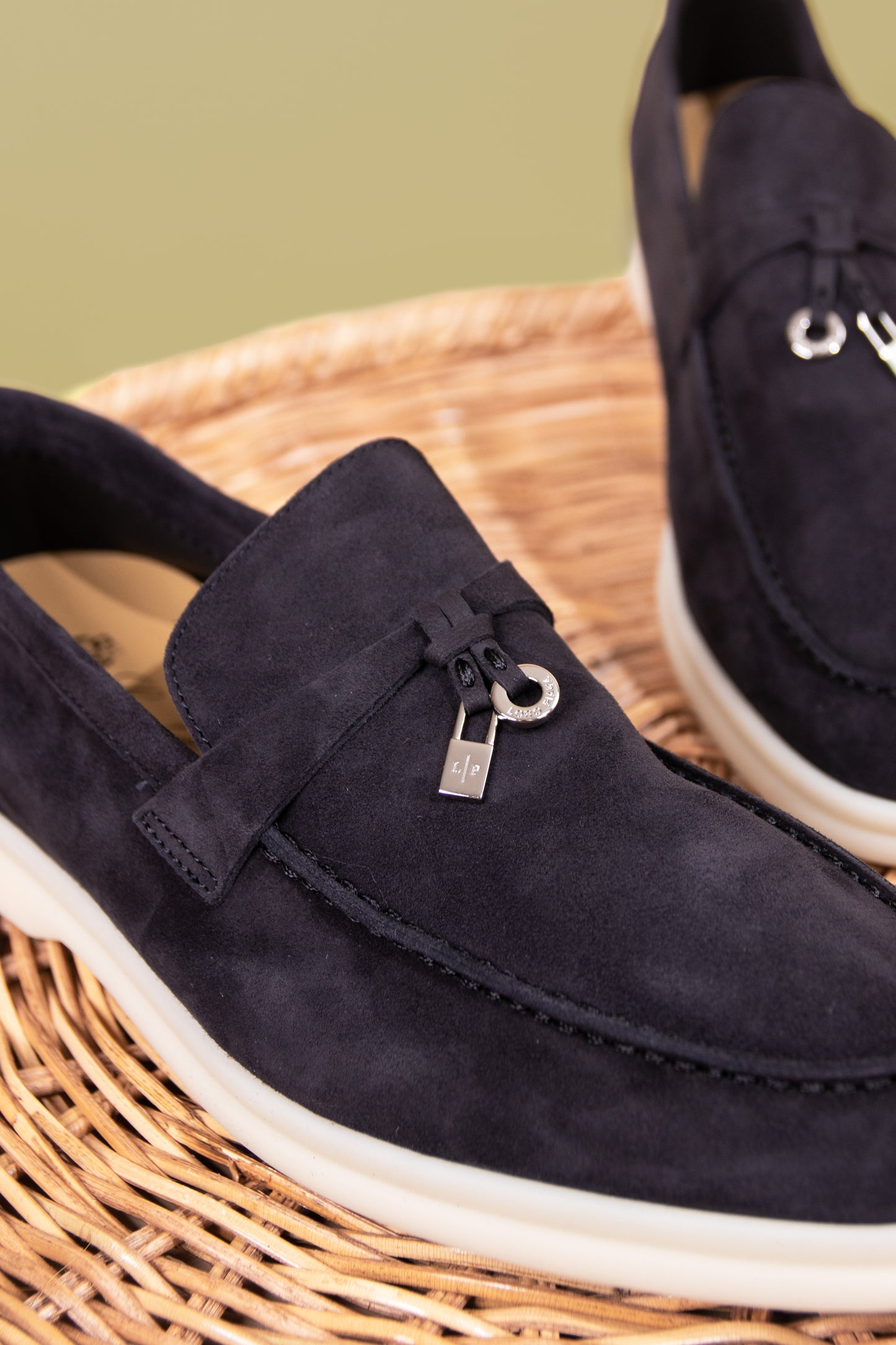 Loro Piana Summer Charms Walk Loafers in Caviar