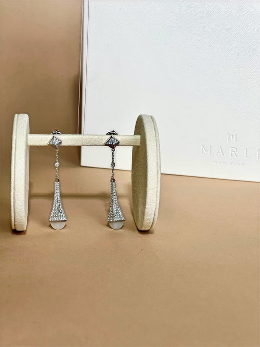 Marli Cleo Rev Diamond Long Drop Earrings