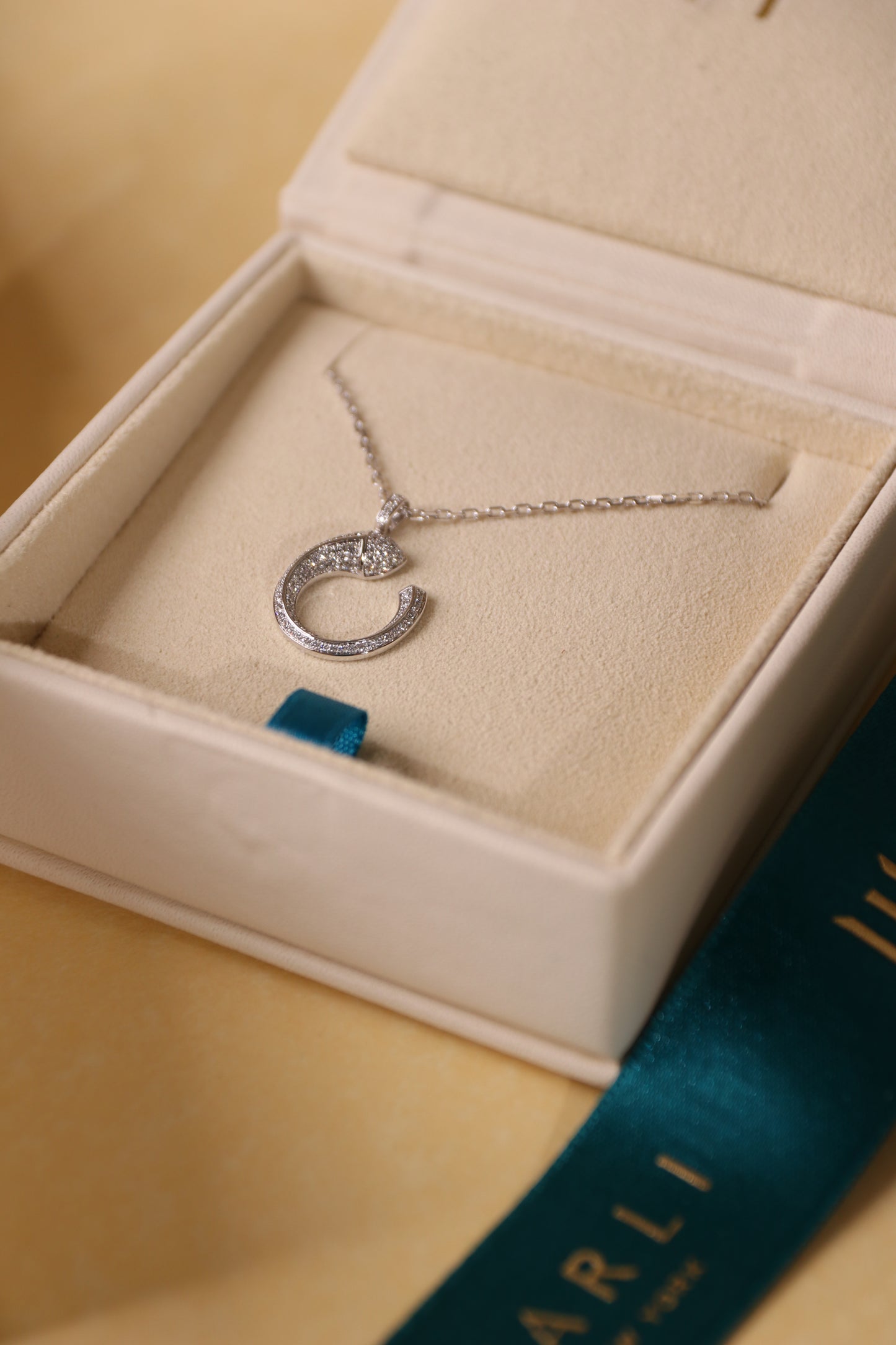 Marli Cleo Venus White Gold Full Diamond Pendant & Full Diamond Midi Slip-On Bracelet