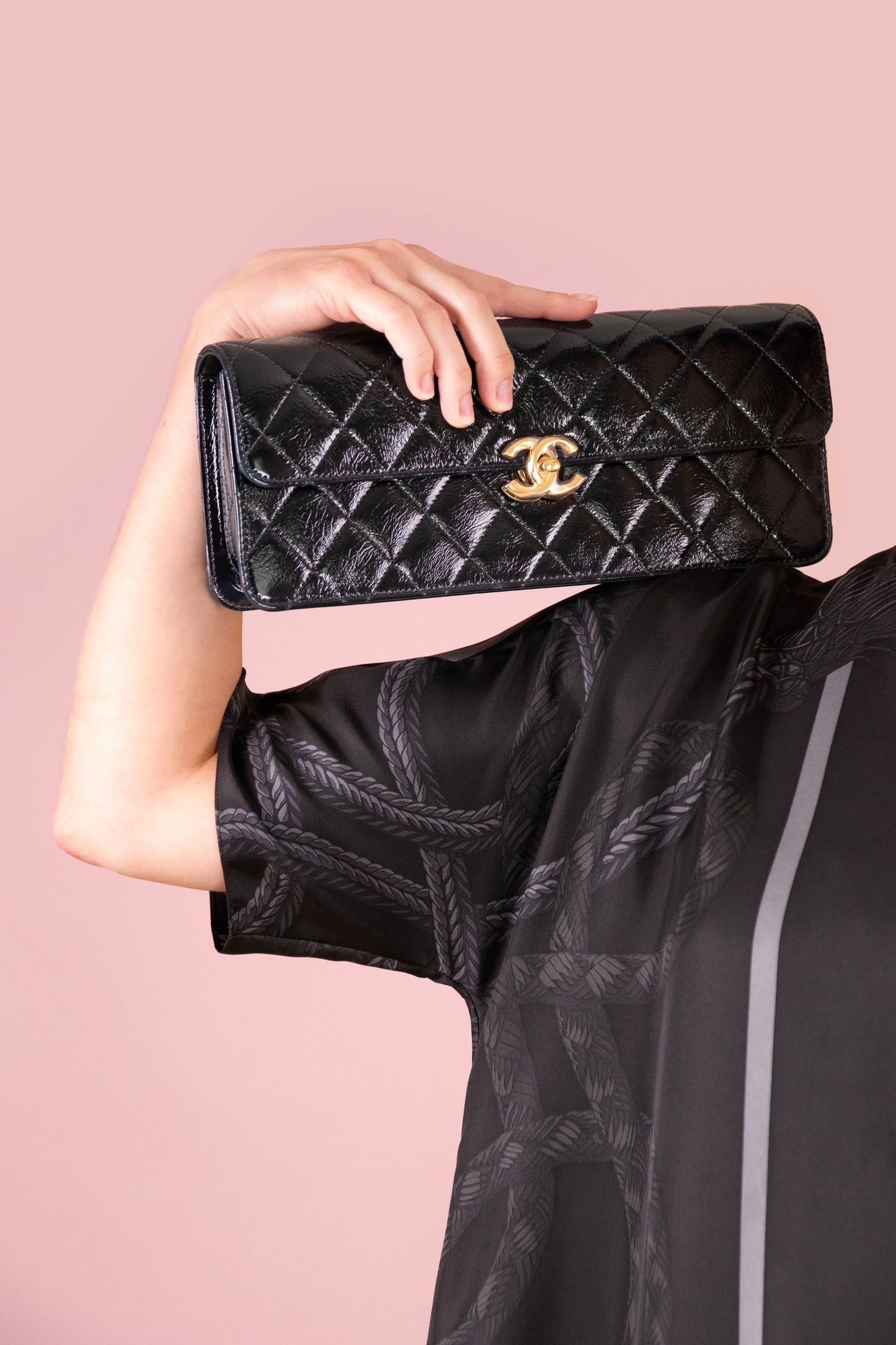 Chanel Black Long Clutch with Chain