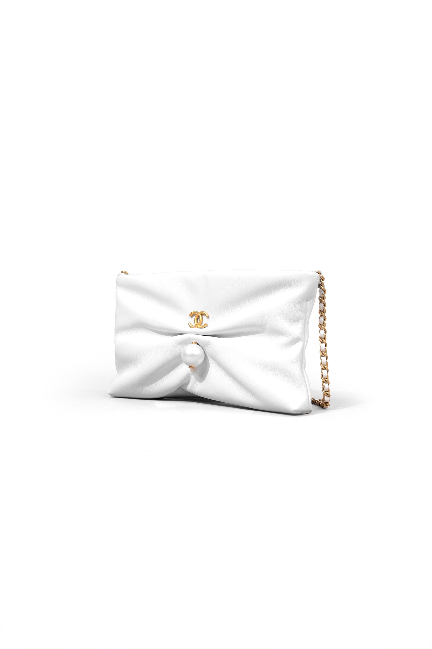 Chanel White Pearl Clutch