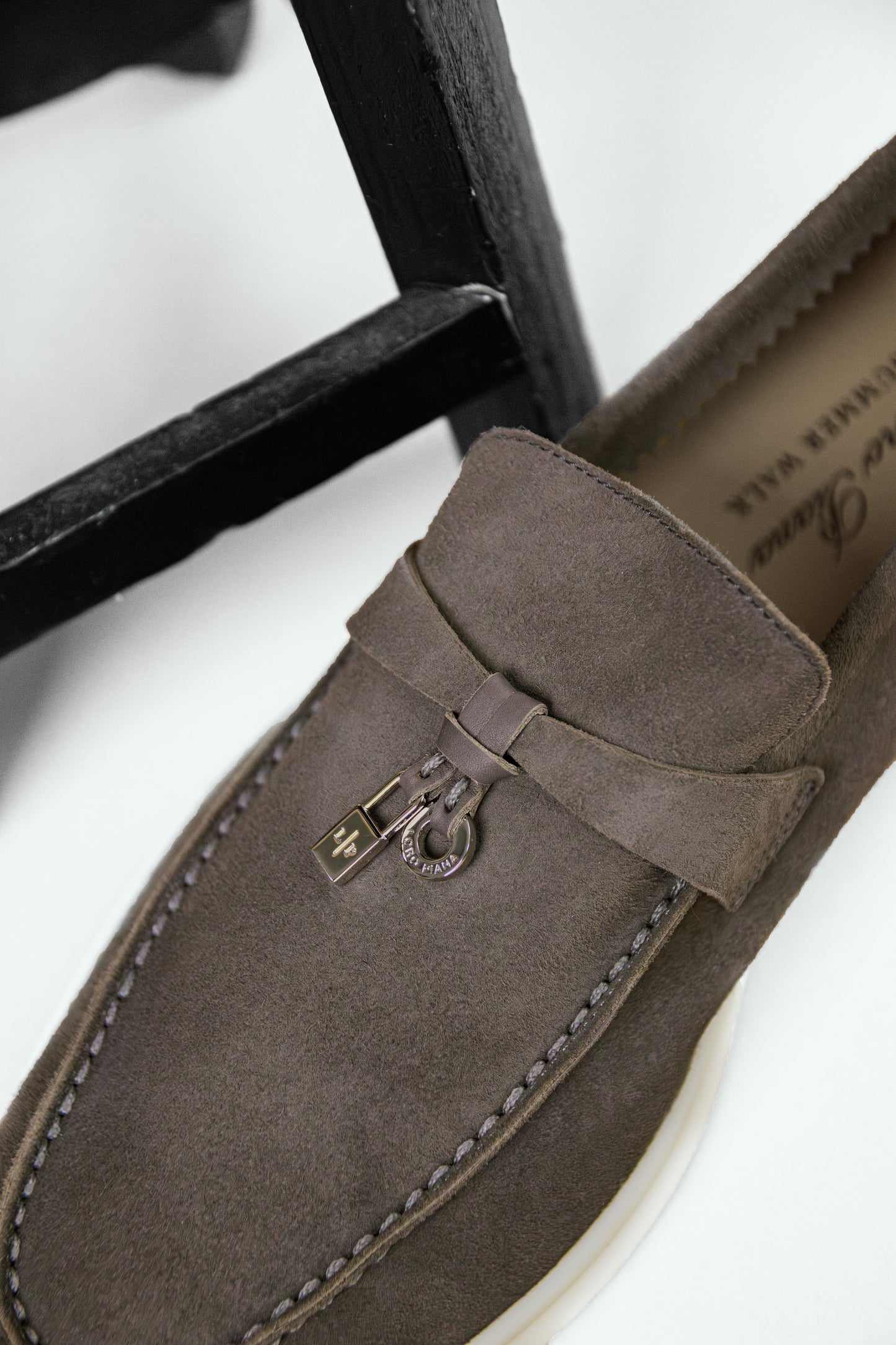 Loro Piana Summer Charms Walk Loafers in Grey