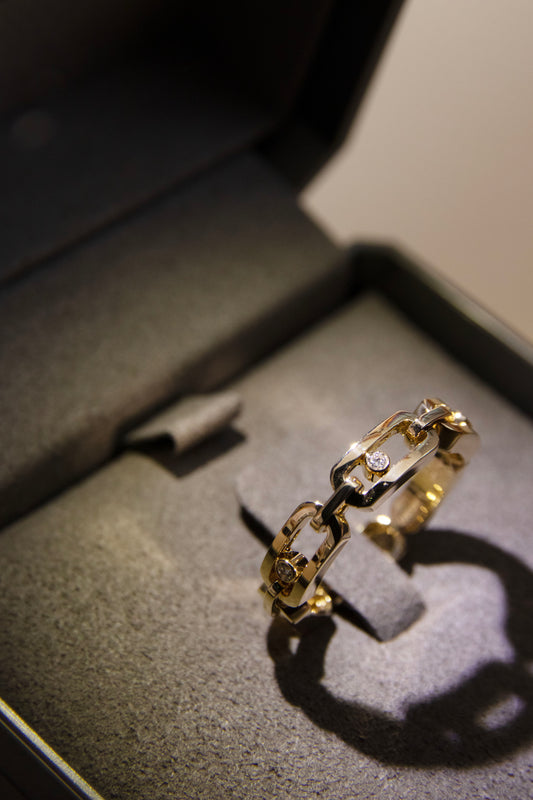 Messika Move Link Multi Ring in Yellow Gold Diamond