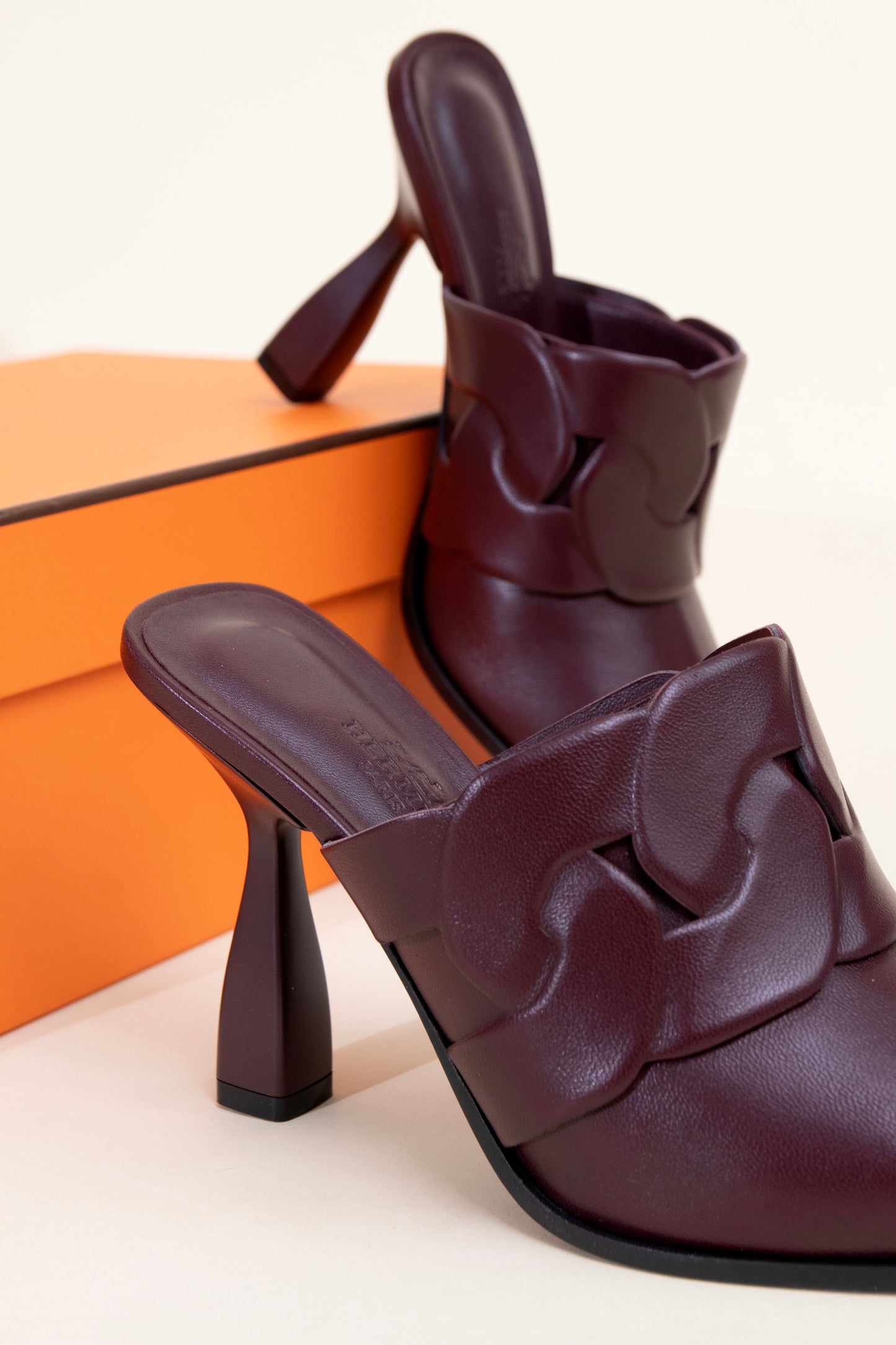 Hermès Hanna 95 Sandals in Burgundy