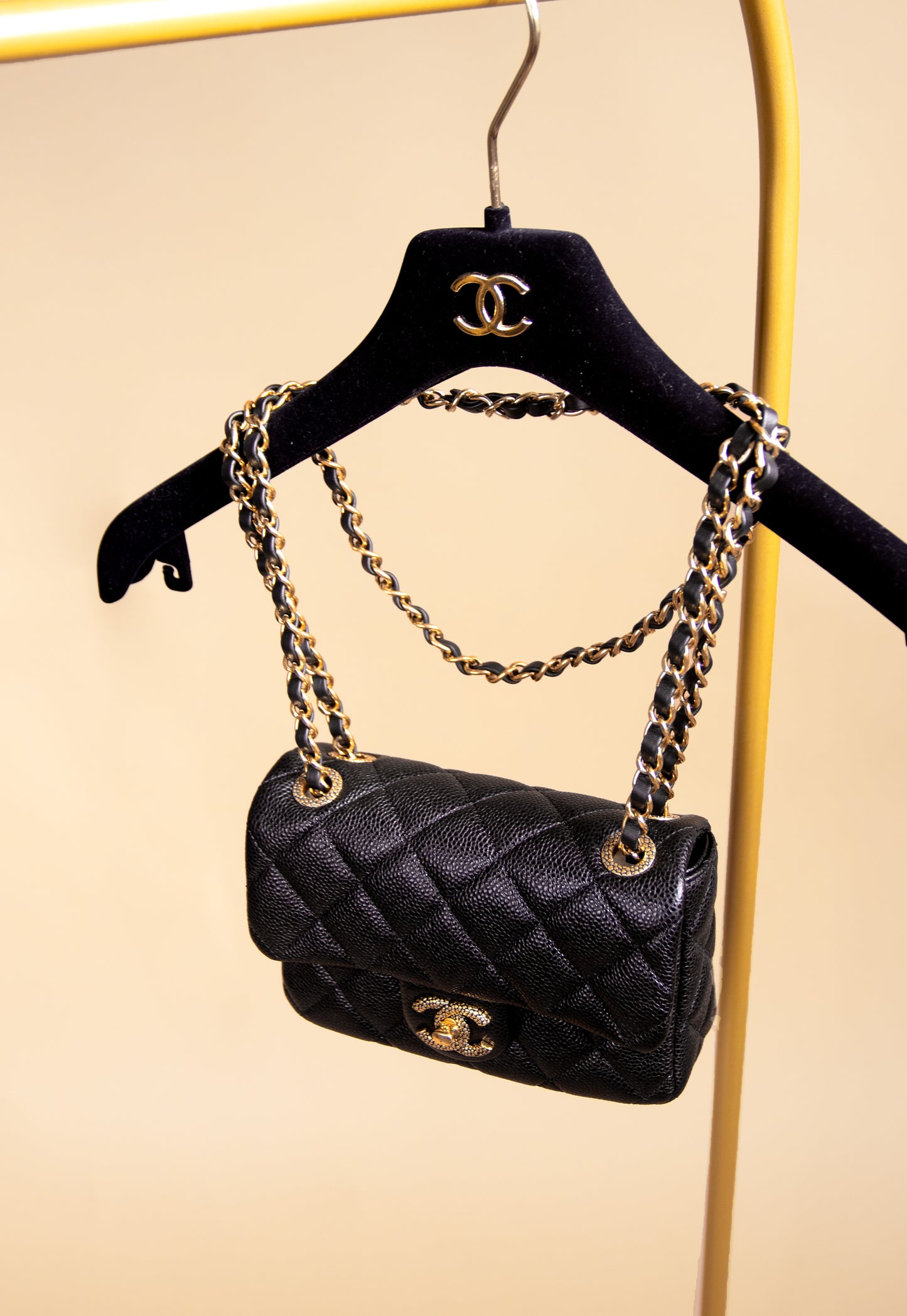 Chanel Mini Black Square Caviar Bag
