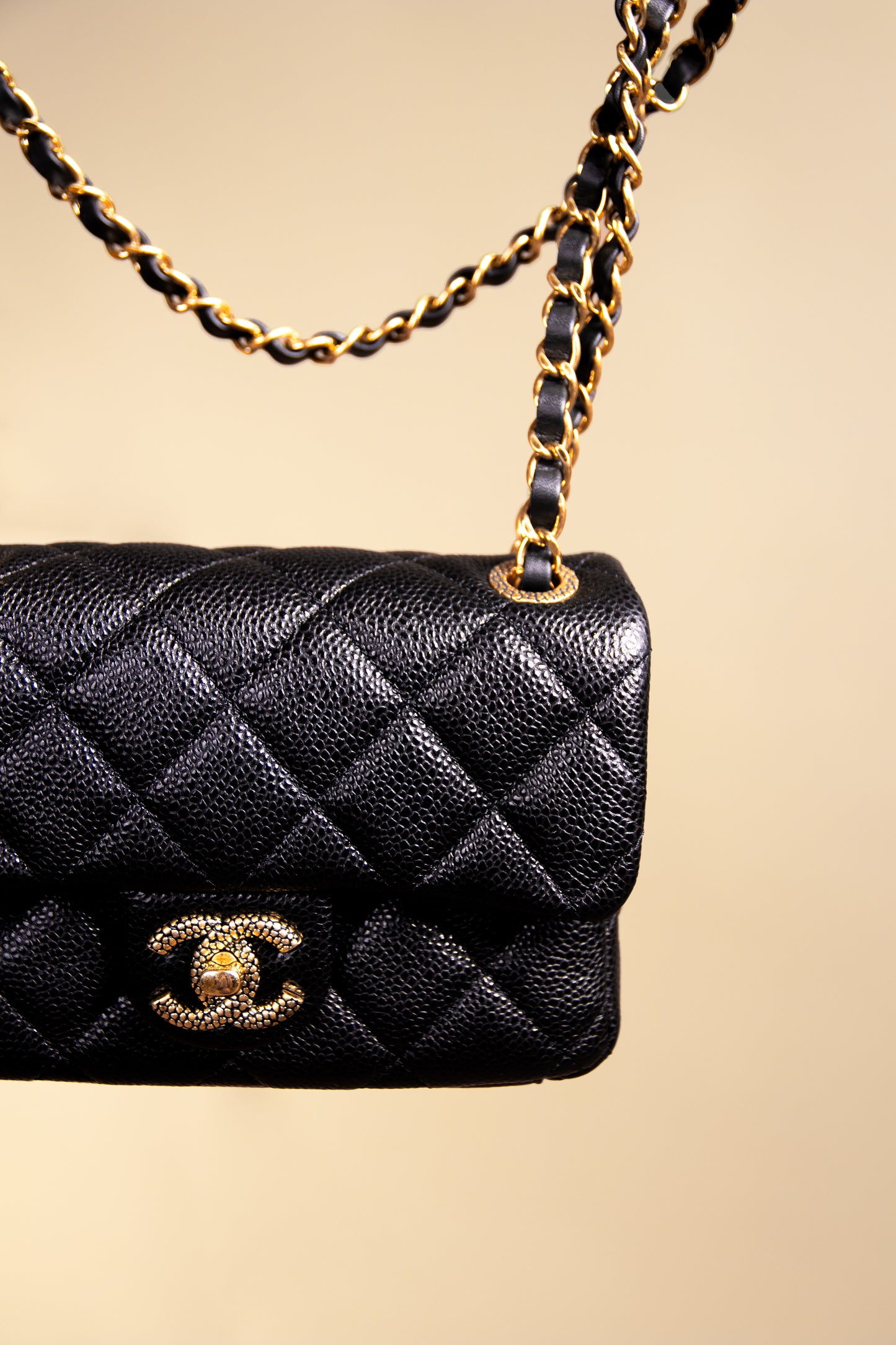 Chanel Mini Black Square Caviar Bag