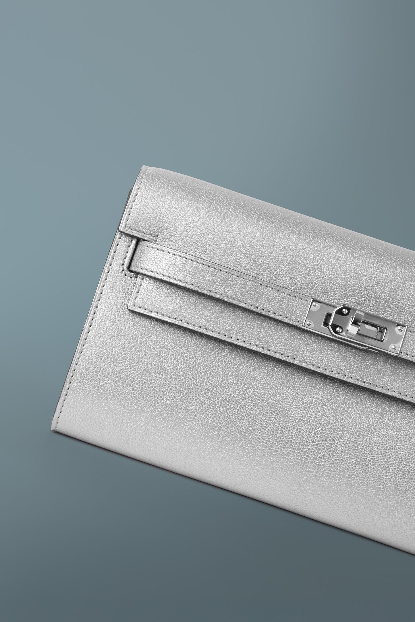 Hermès Kelly Wallet To Go Chevre Argent PHW