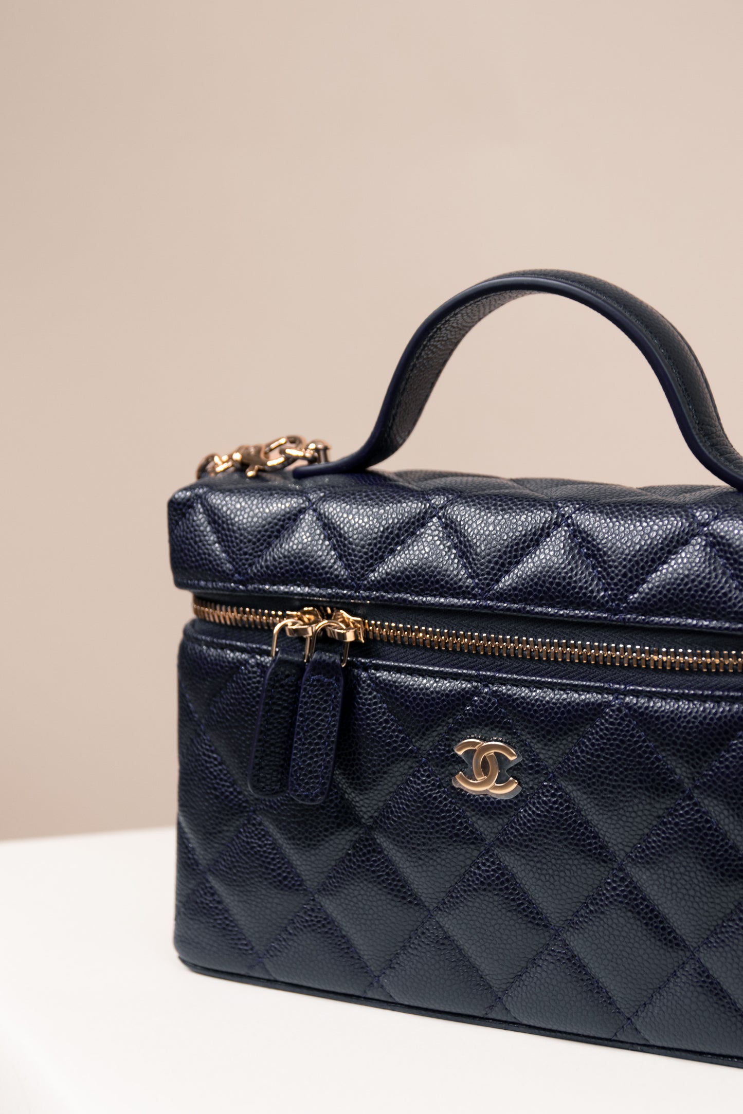 Chanel Vanity with Chain in Navy