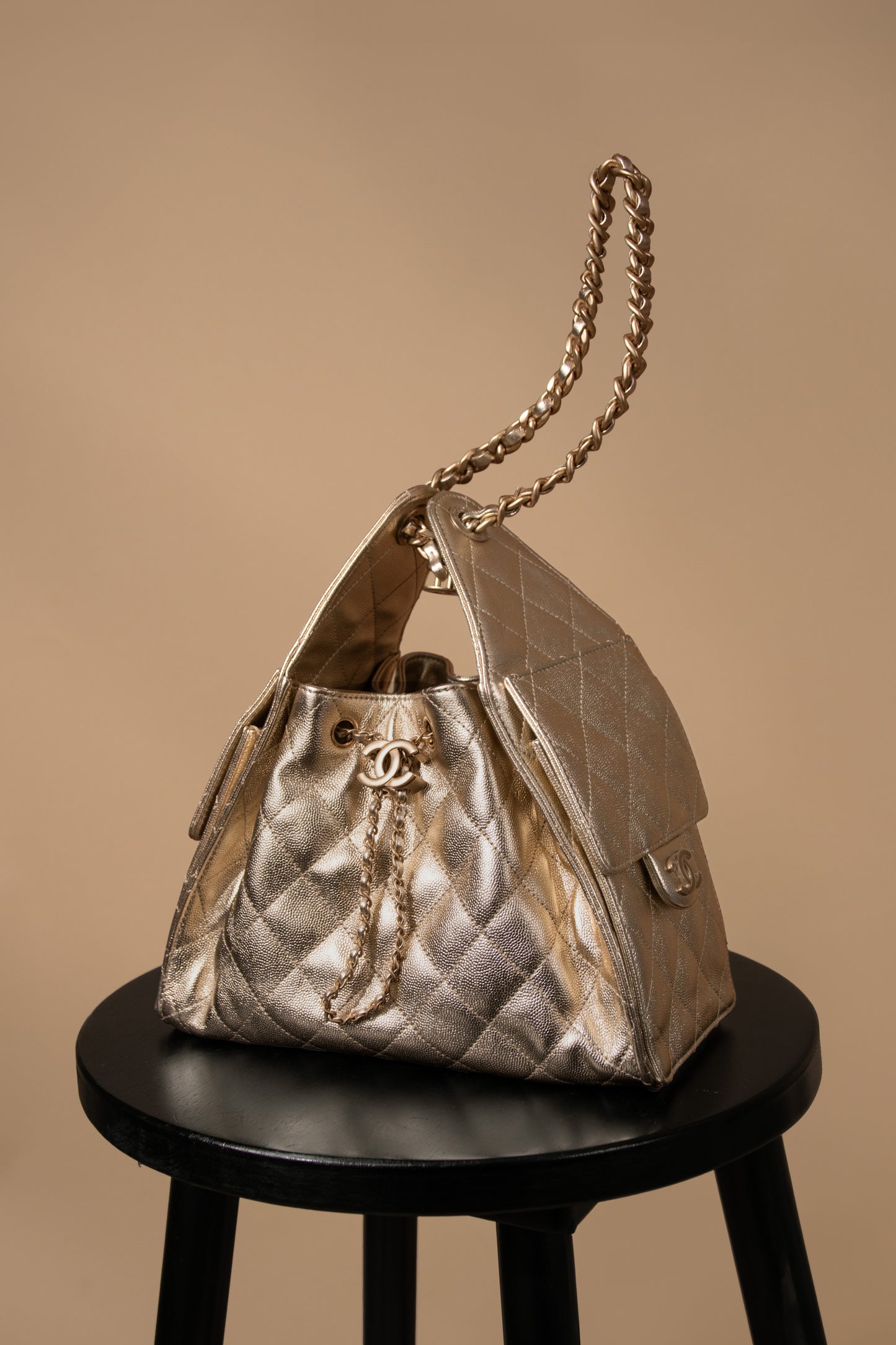 Chanel Hobo 25 Metallic Gold Bag
