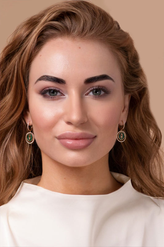 أقراط ميسيكا لاكي موف من المالاكيت