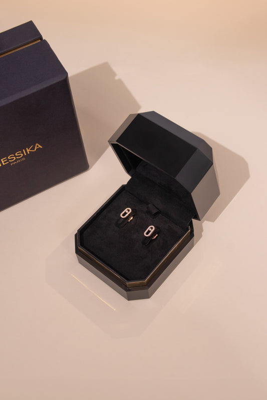 Messika Puces Move Uno Rose Gold Diamond Earrings