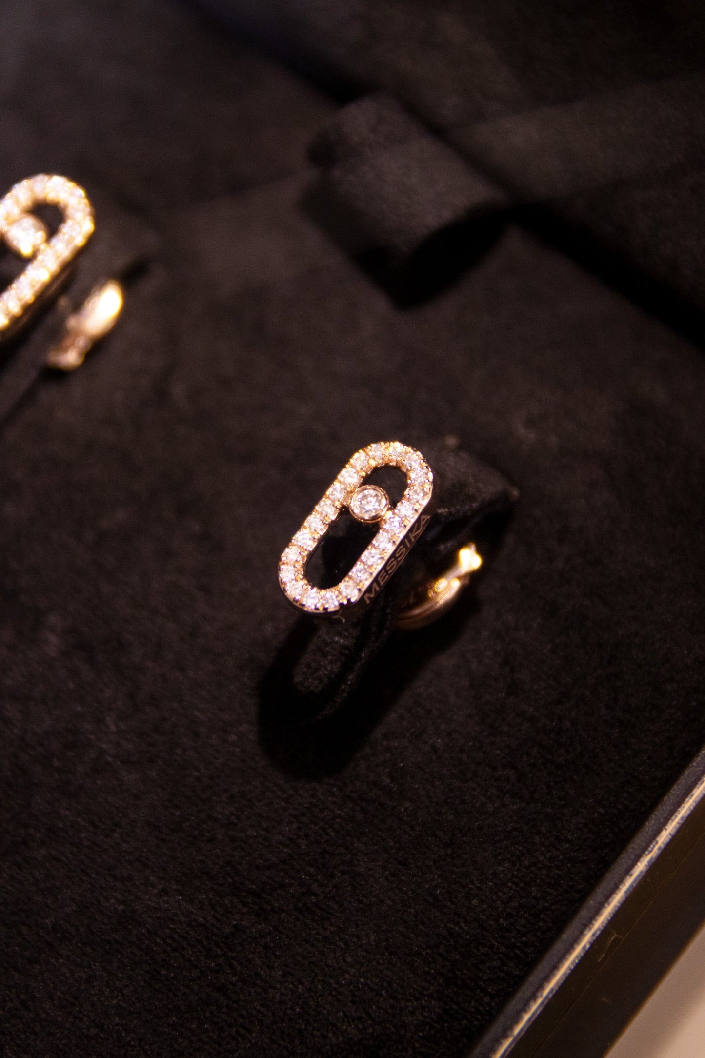 Messika Puces Move Uno Rose Gold Diamond Earrings
