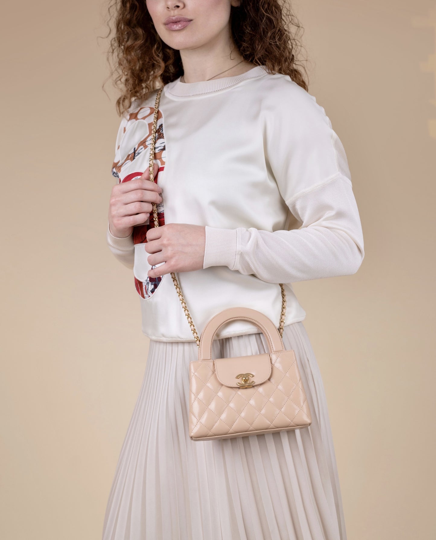 Chanel Nano Bag in Beige with Chain