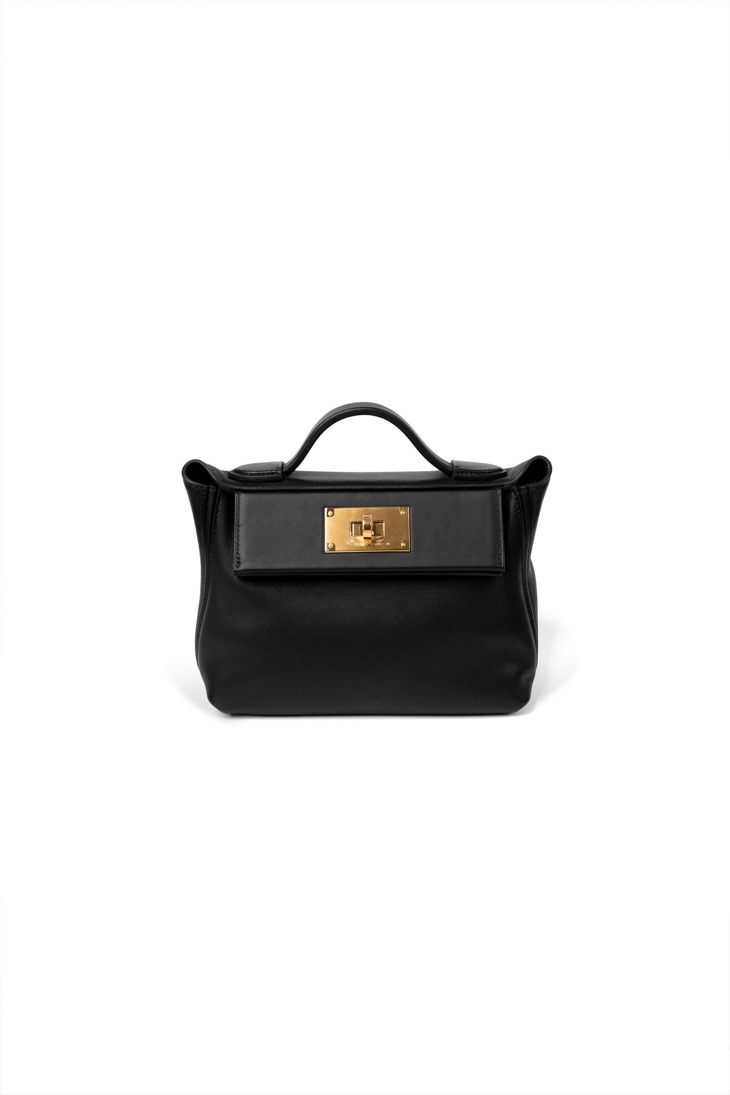 Hermes Mini 24/24 in Black with Gold Hardware