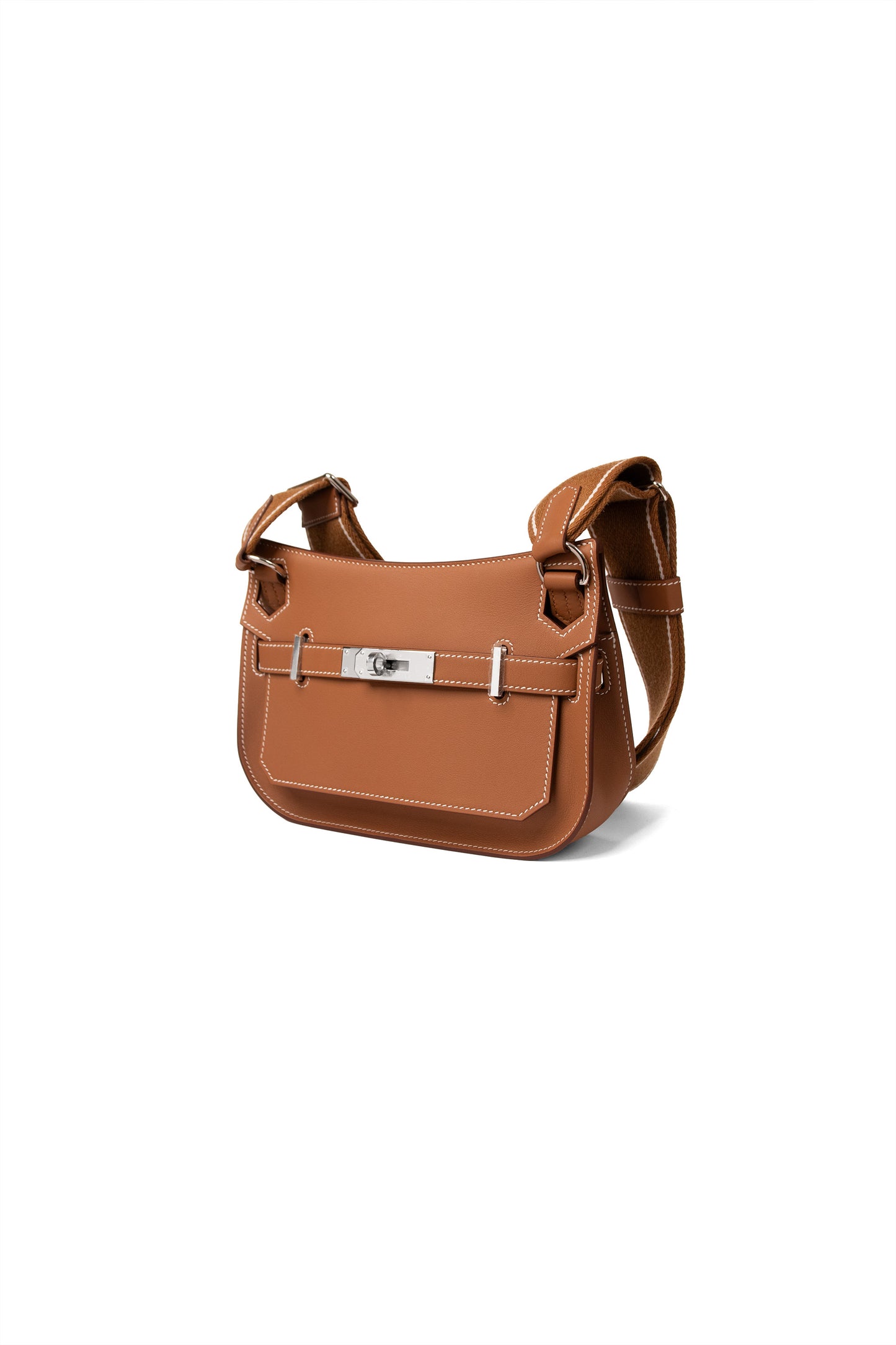 Hermes Jypsiere Crossbody Bag in Gold with Silver Hardware