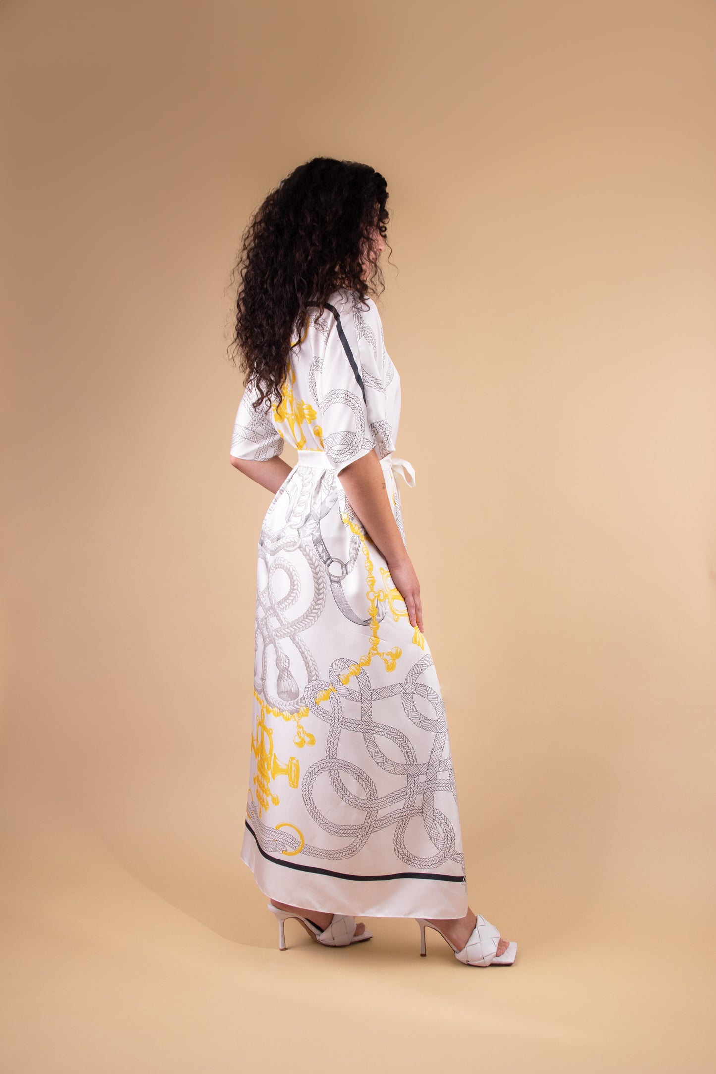 Hermès "Palefroi Remix" Caftan in Blanc Nacre