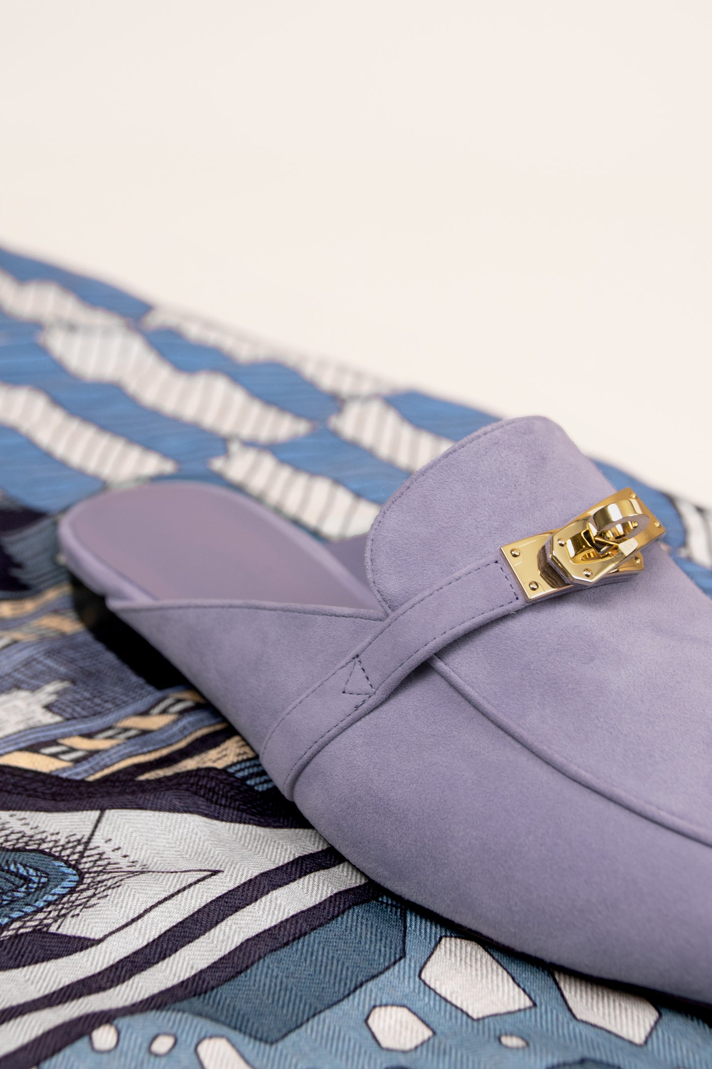 Hermès Oz Mules in Violet Glycine