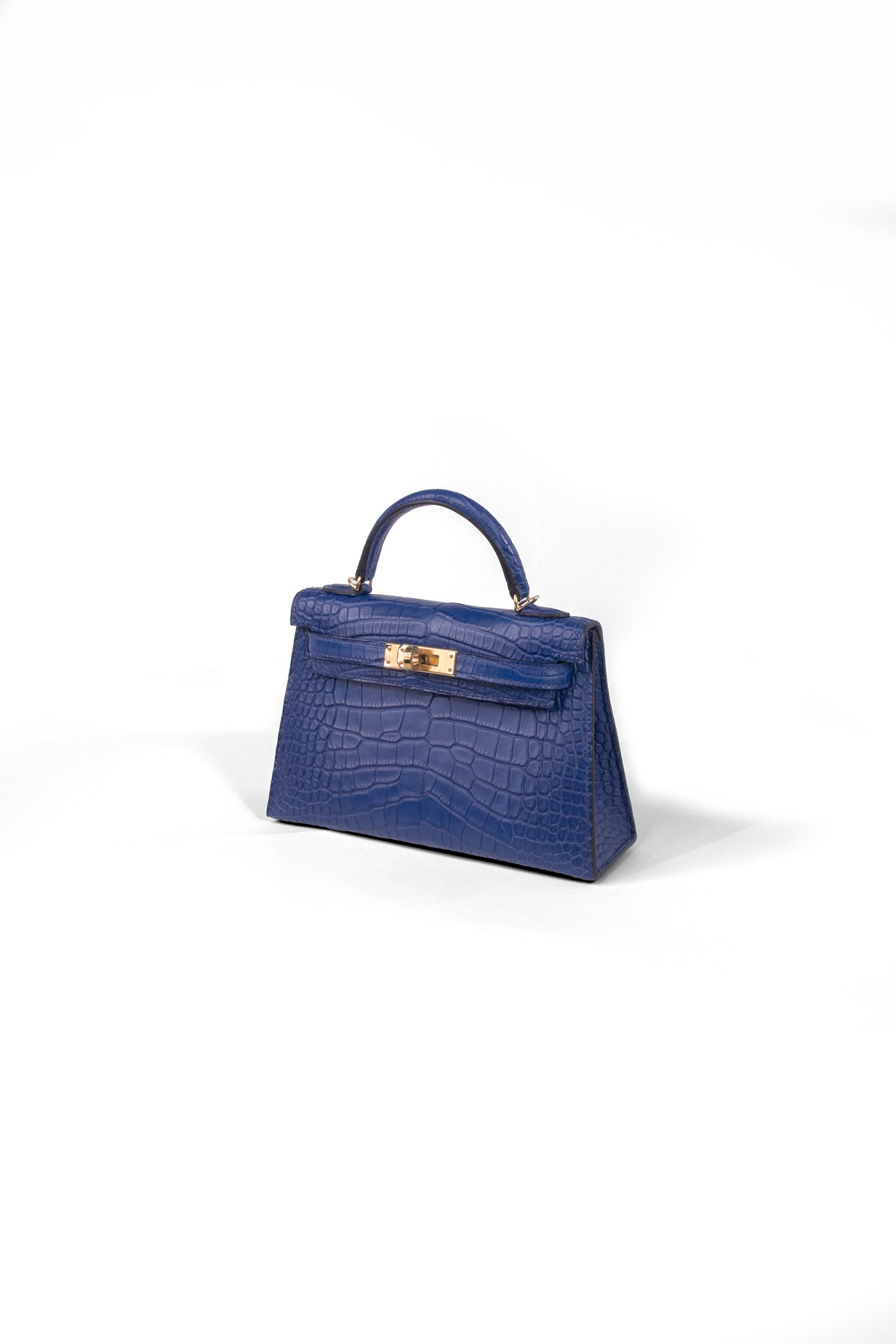 Hermes Mini Kelly Crocodile blue Sapphire GHW
