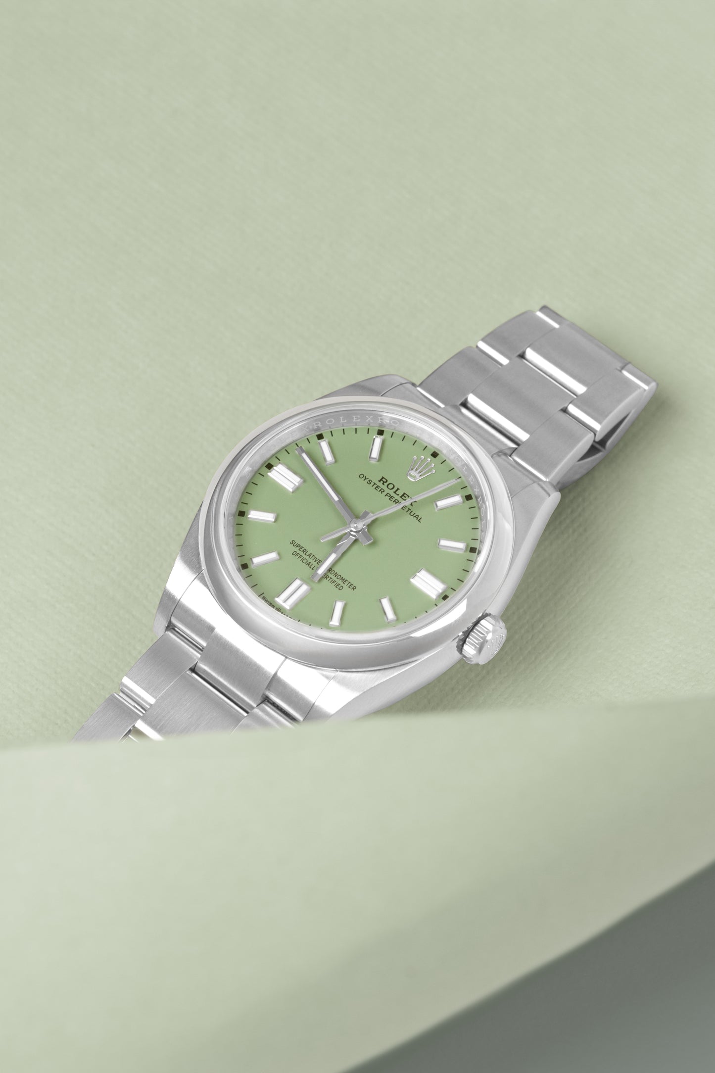 Rolex Oyster Perpetual Watch with Pistachio Dial 36MM