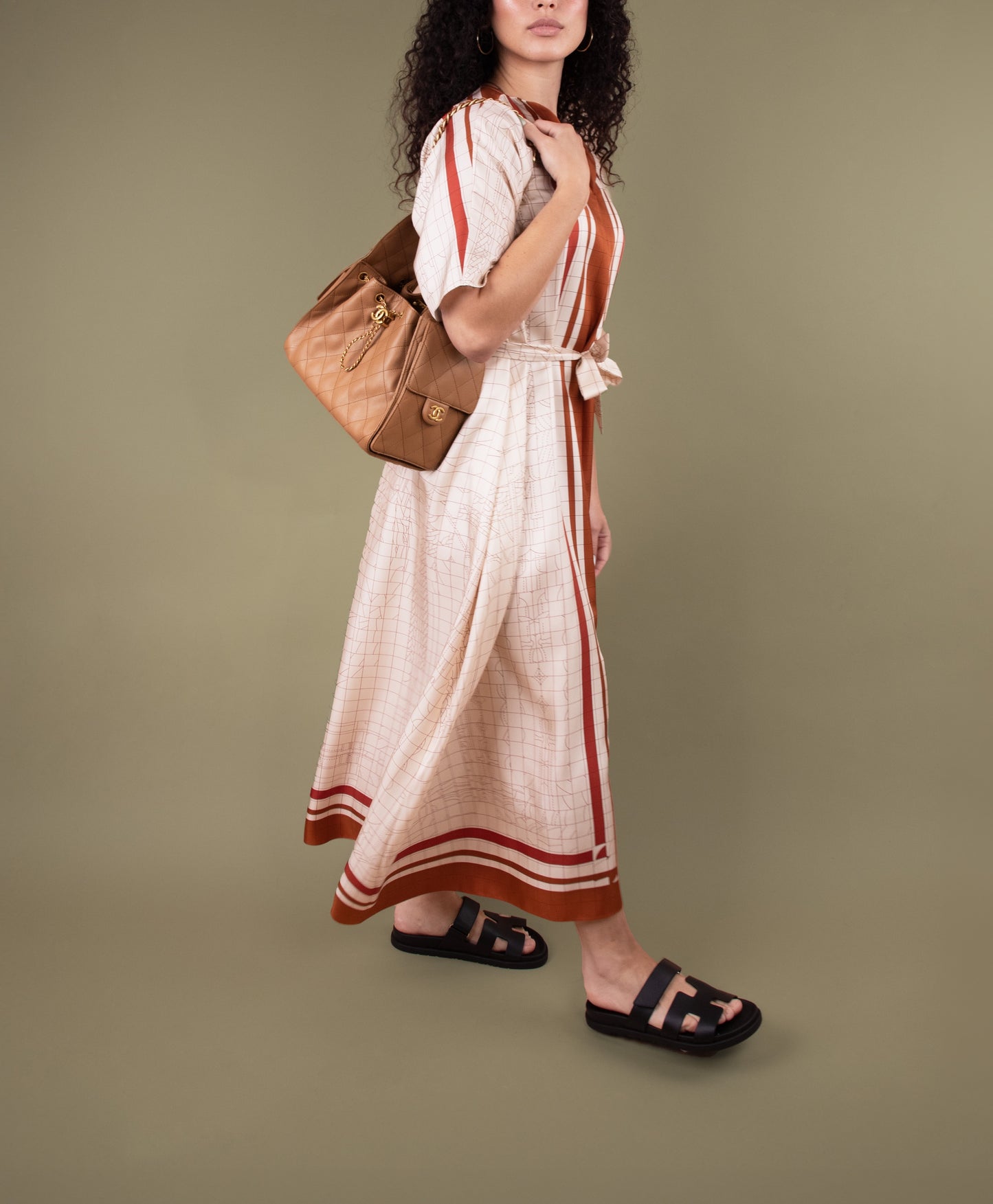 Chanel Hobo 25 Bag in Caramel with Hermès Caftan