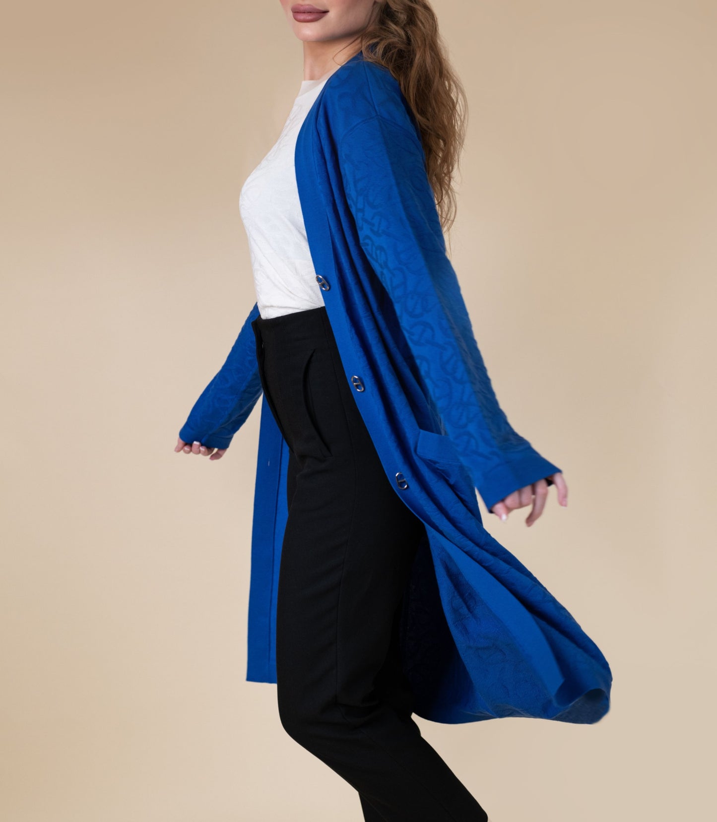 Hermès Maille Naoussa Cardigan in Bleu Nautique with Mini Evelyne in Blue France