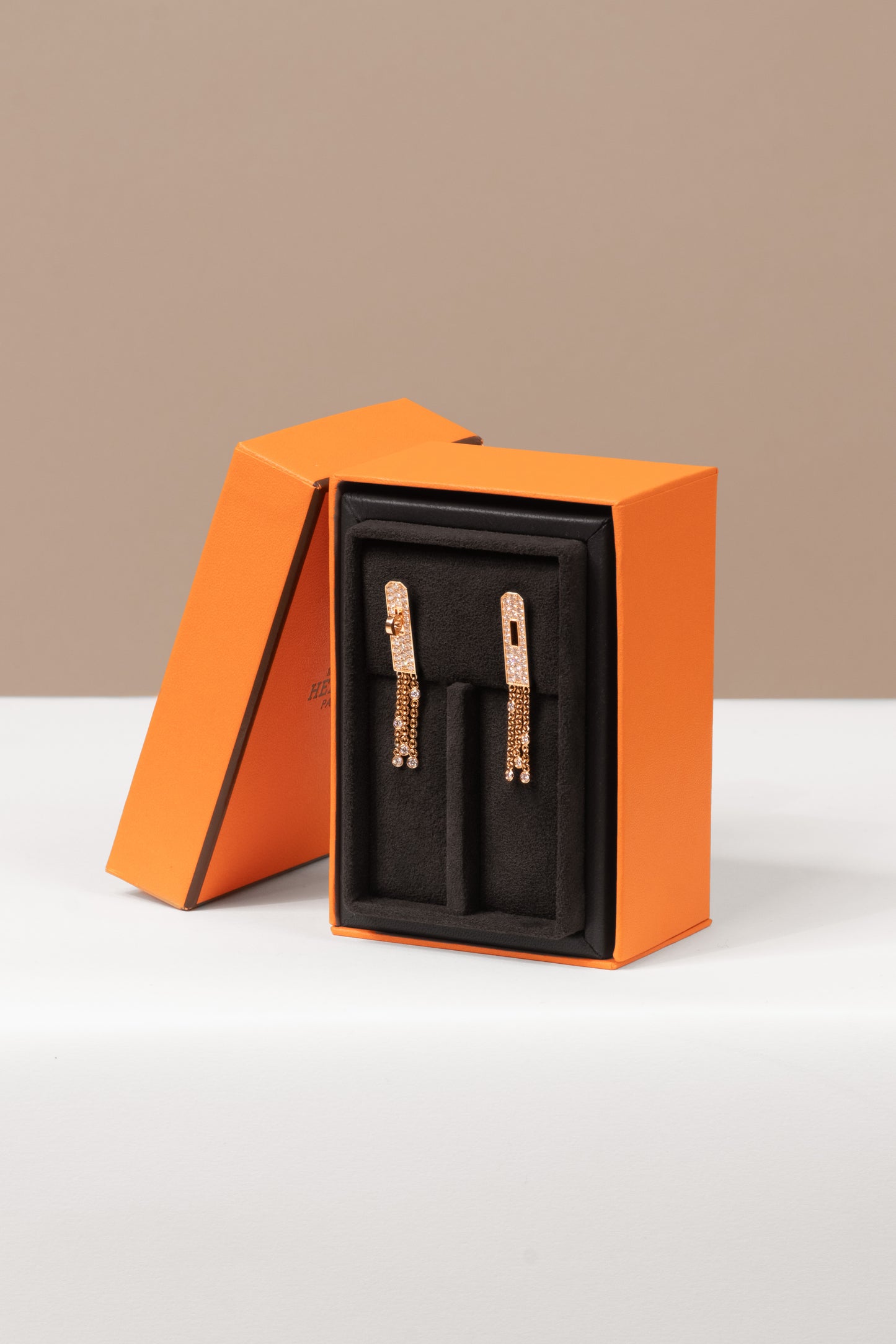 Hermès Kelly Gavroche Rose Gold Diamond Earrings