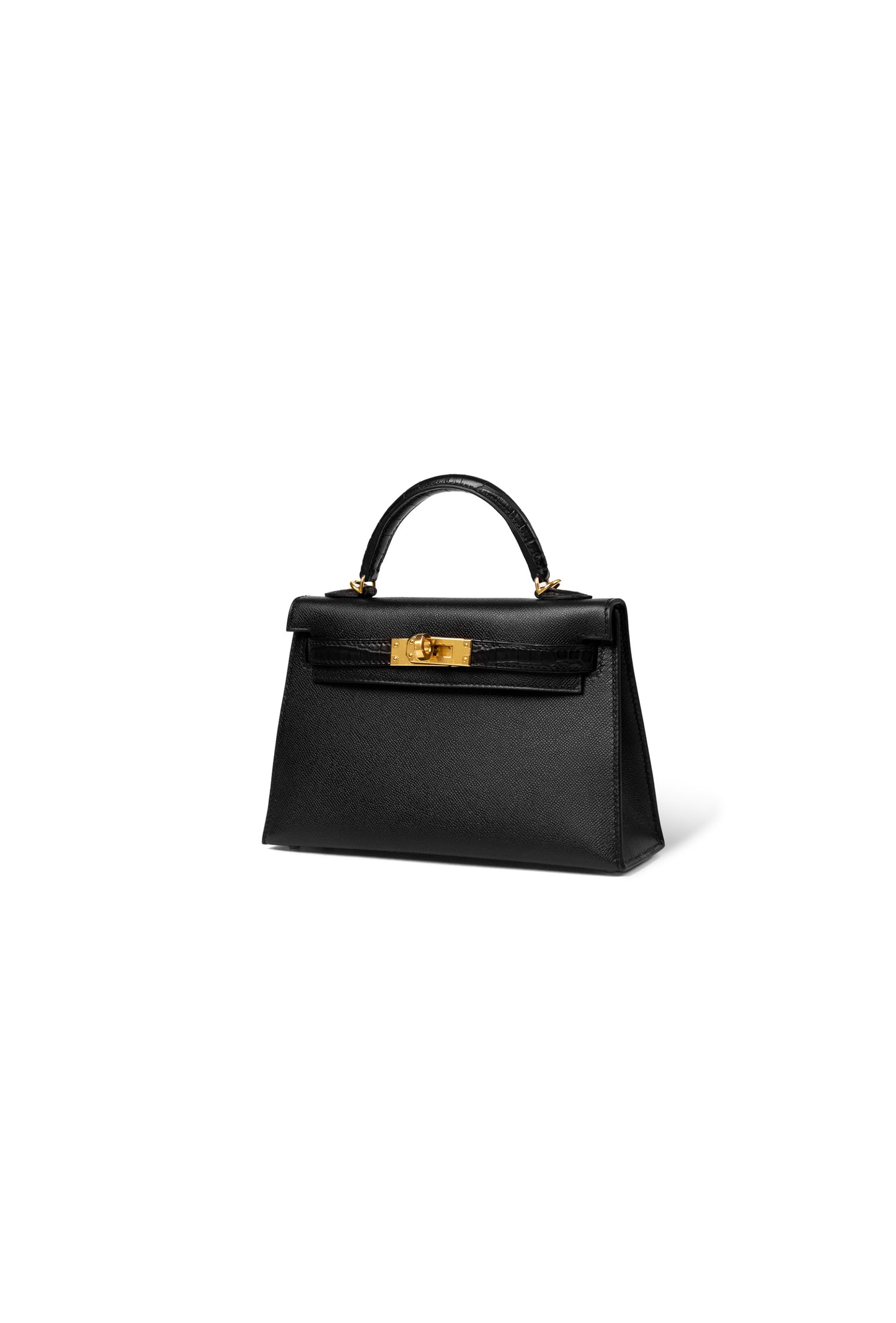 Hermes Mini Kelly Touch in Black with Gold Hardware