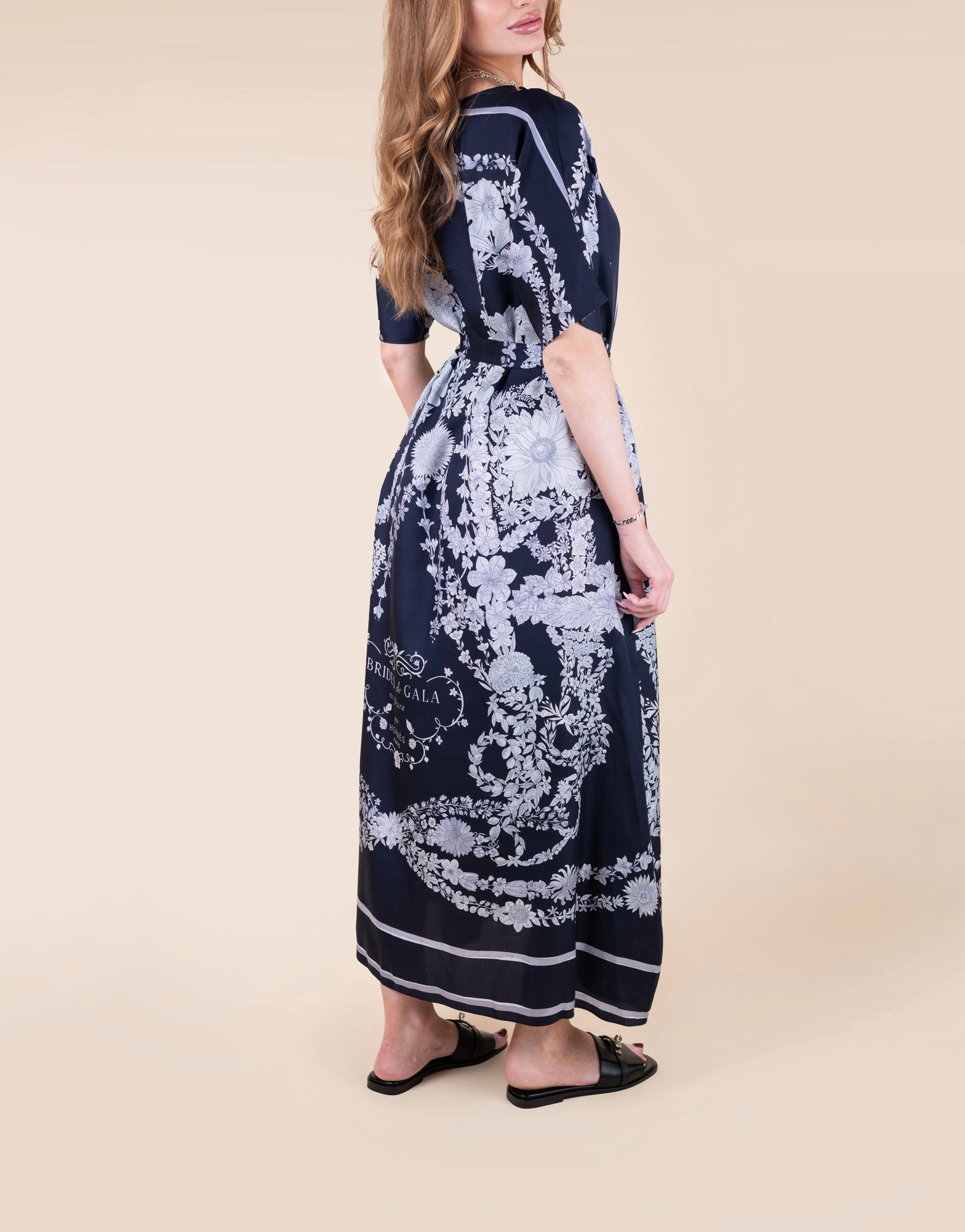 Hermès "Brides de Gala et en Fleurs" Caftan & Kelly 25 Shiny Alligator Blue Electrique PHW