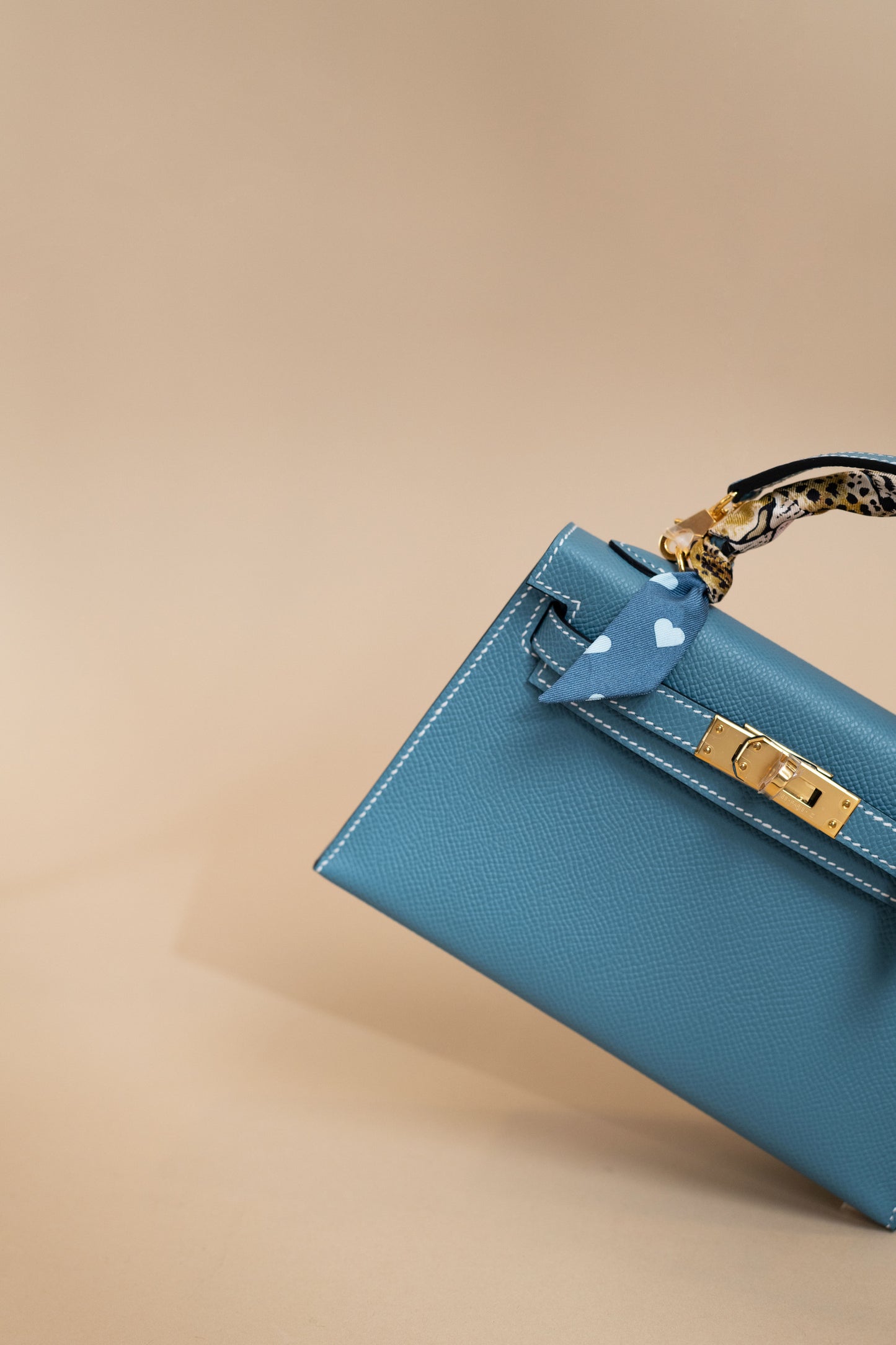 Hermès Mini Kelly Epsom Blue Jean GHW
