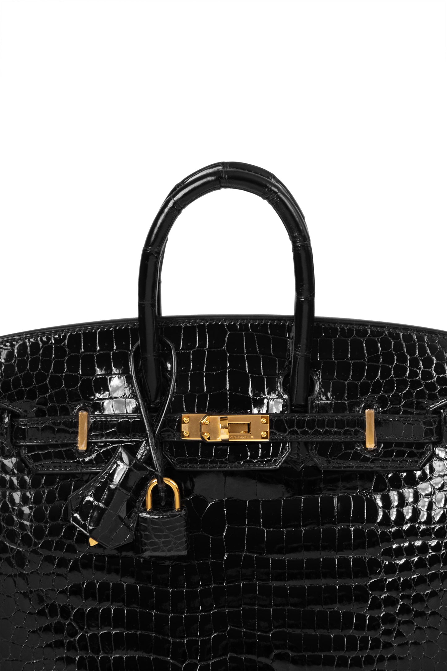 Birkin 25 Shiny Crocodile in Black with Gold Hardware