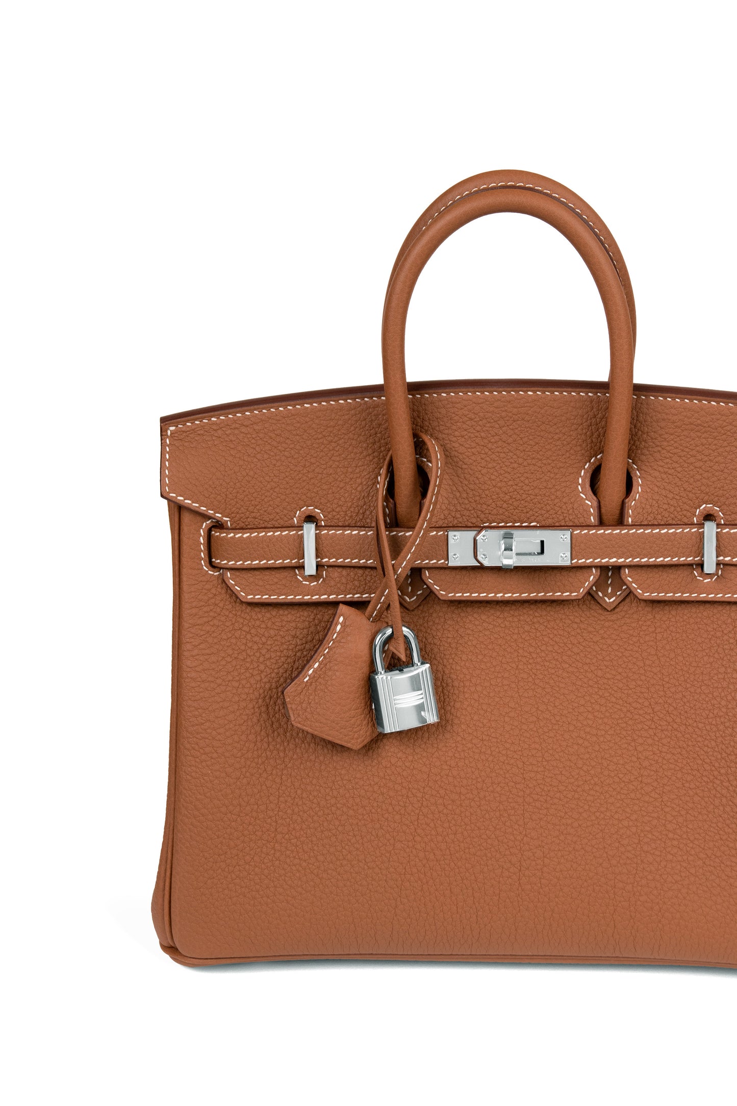 Hermes Birkin 25 Togo in Gold with Silver Hardware