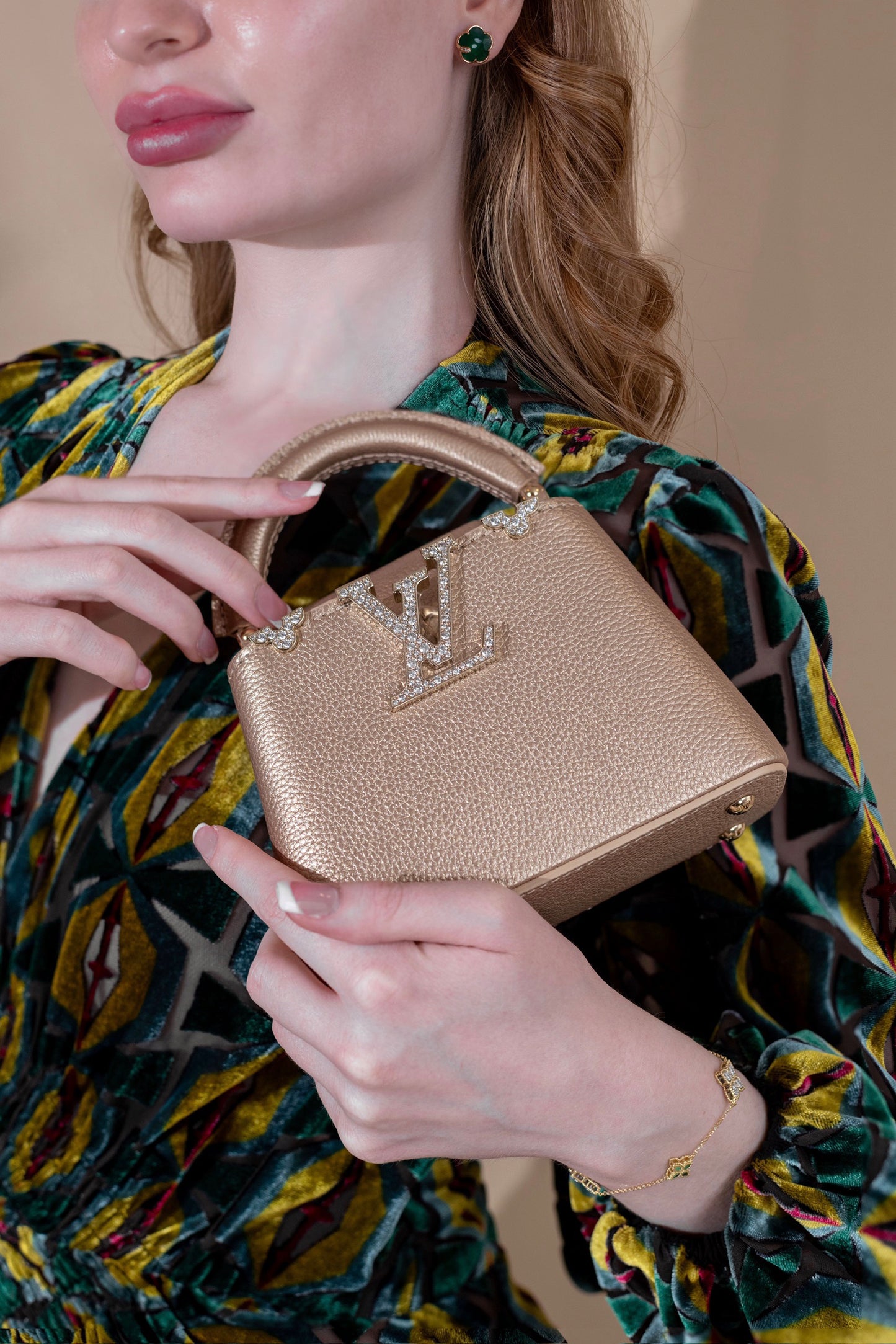Louis Vuitton Nano Capucine Metallic Gold